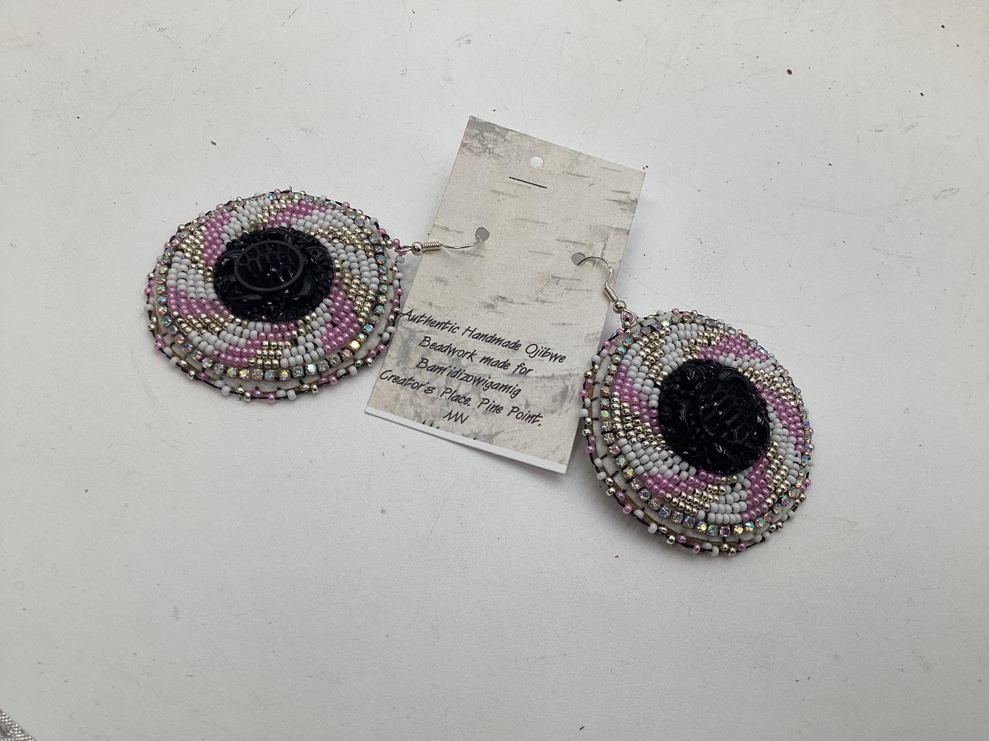 Hand Beaded Turtle Earrings - Native Made