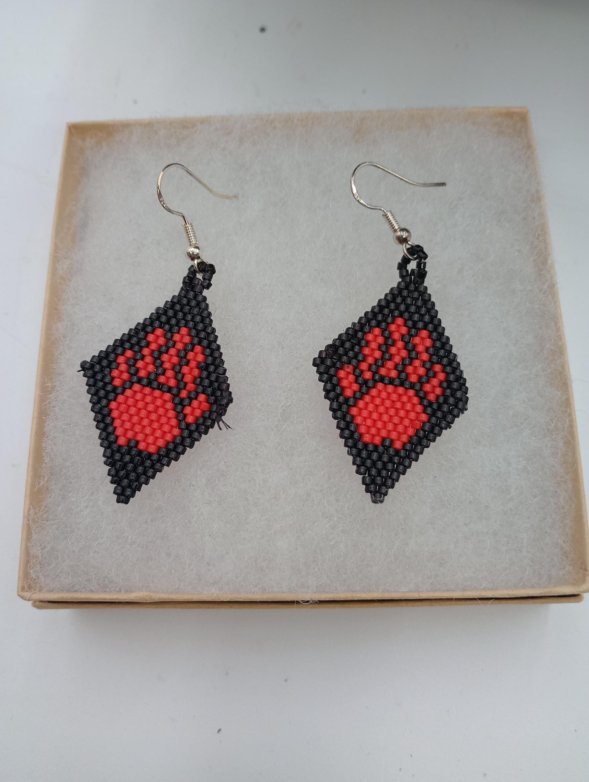 Authentic MMIW hand earrings -Handmade/Ojibwe