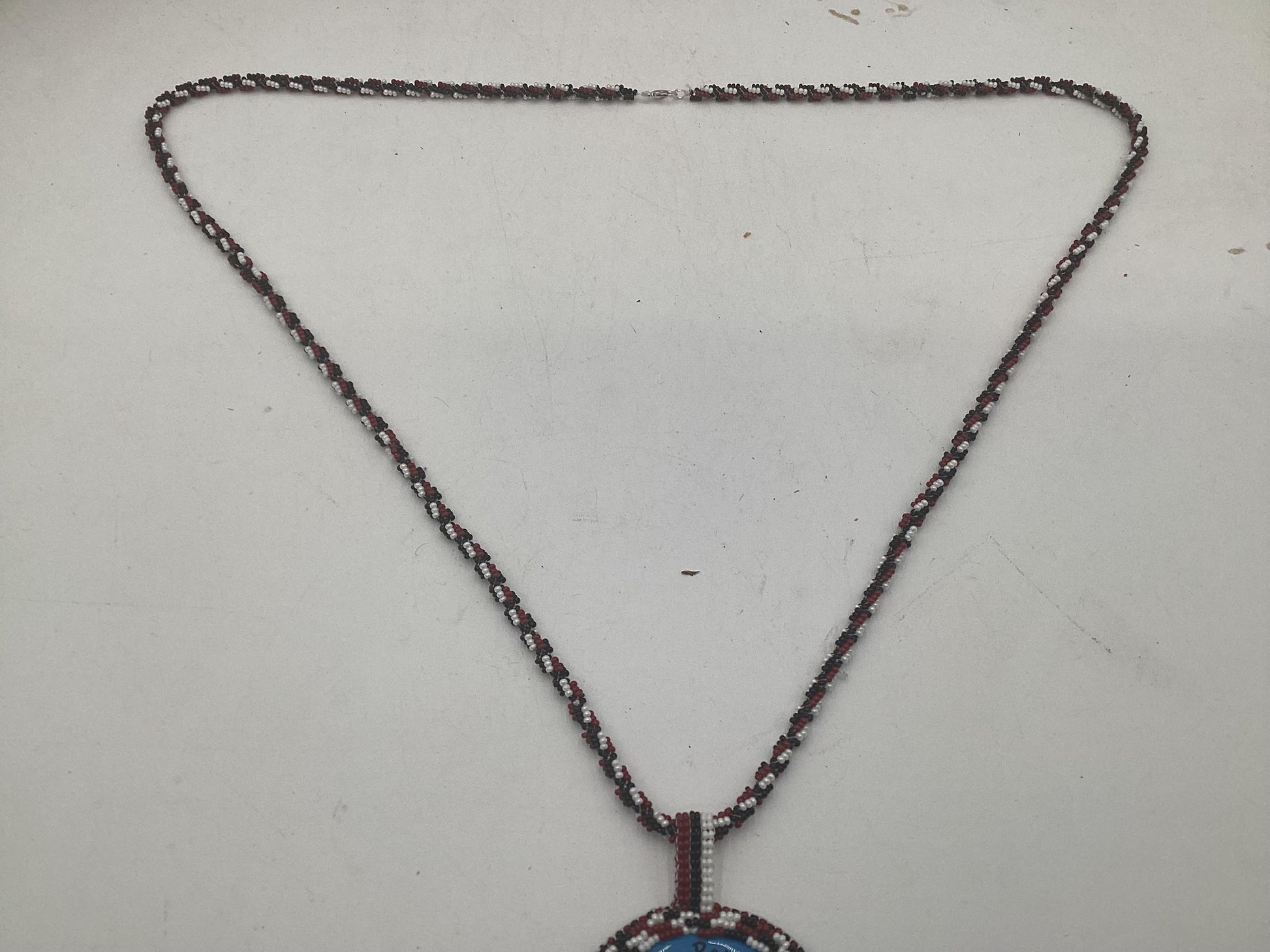 Hand Beaded Pine Point Love Medallion Necklace – Anishinaabe Ojibwe Artisan Made
