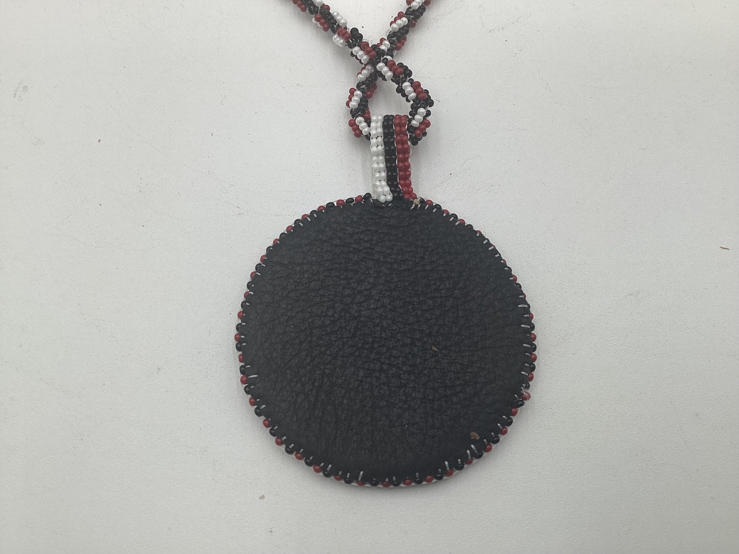 Hand Beaded Pine Point Love Medallion Necklace – Anishinaabe Ojibwe Artisan Made