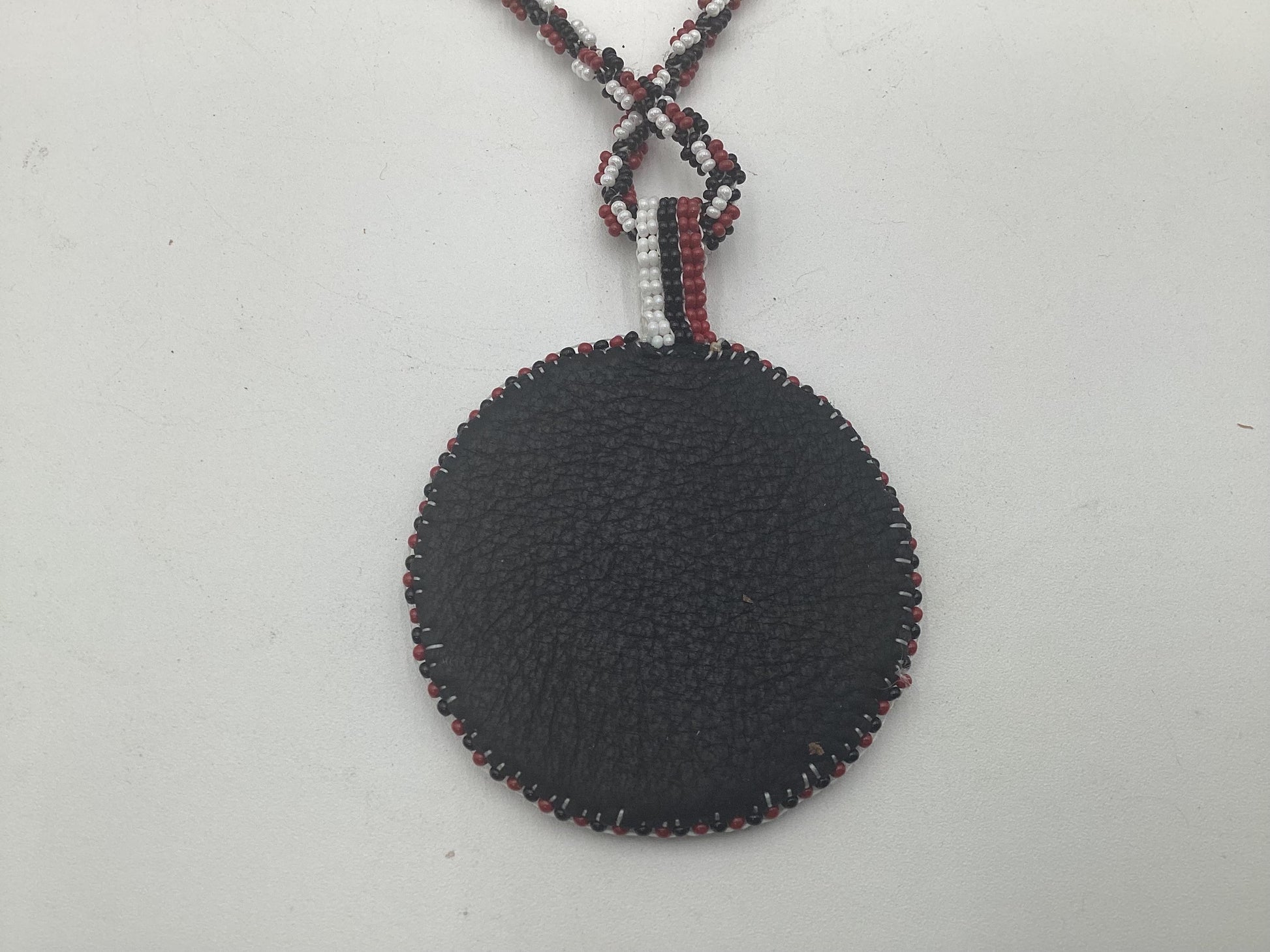 Hand Beaded Pine Point Love Medallion Necklace – Anishinaabe Ojibwe Artisan Made