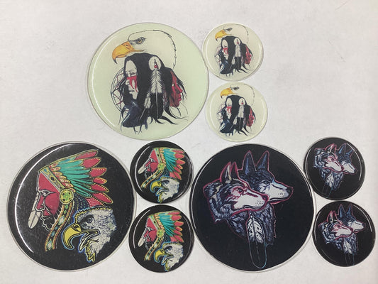 Hand Crafted Epoxy Medallion And Earring Sets - Tribal Artisan Design - 3 Sets Per Order