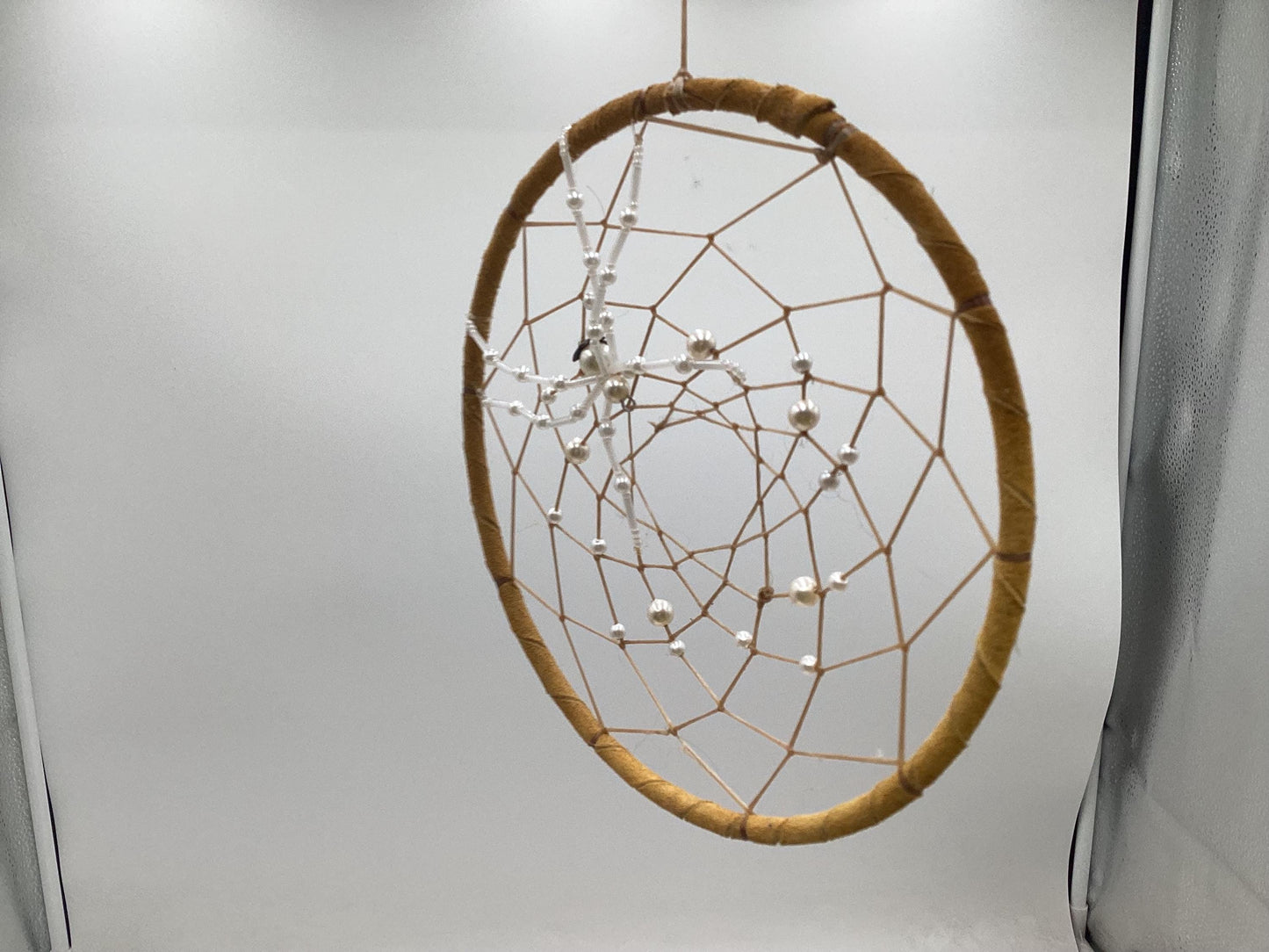 Beaded Spider Web Dreamcatcher-Authentic Anishinaabe/Ojibwe Handcrafted - Free Shipping