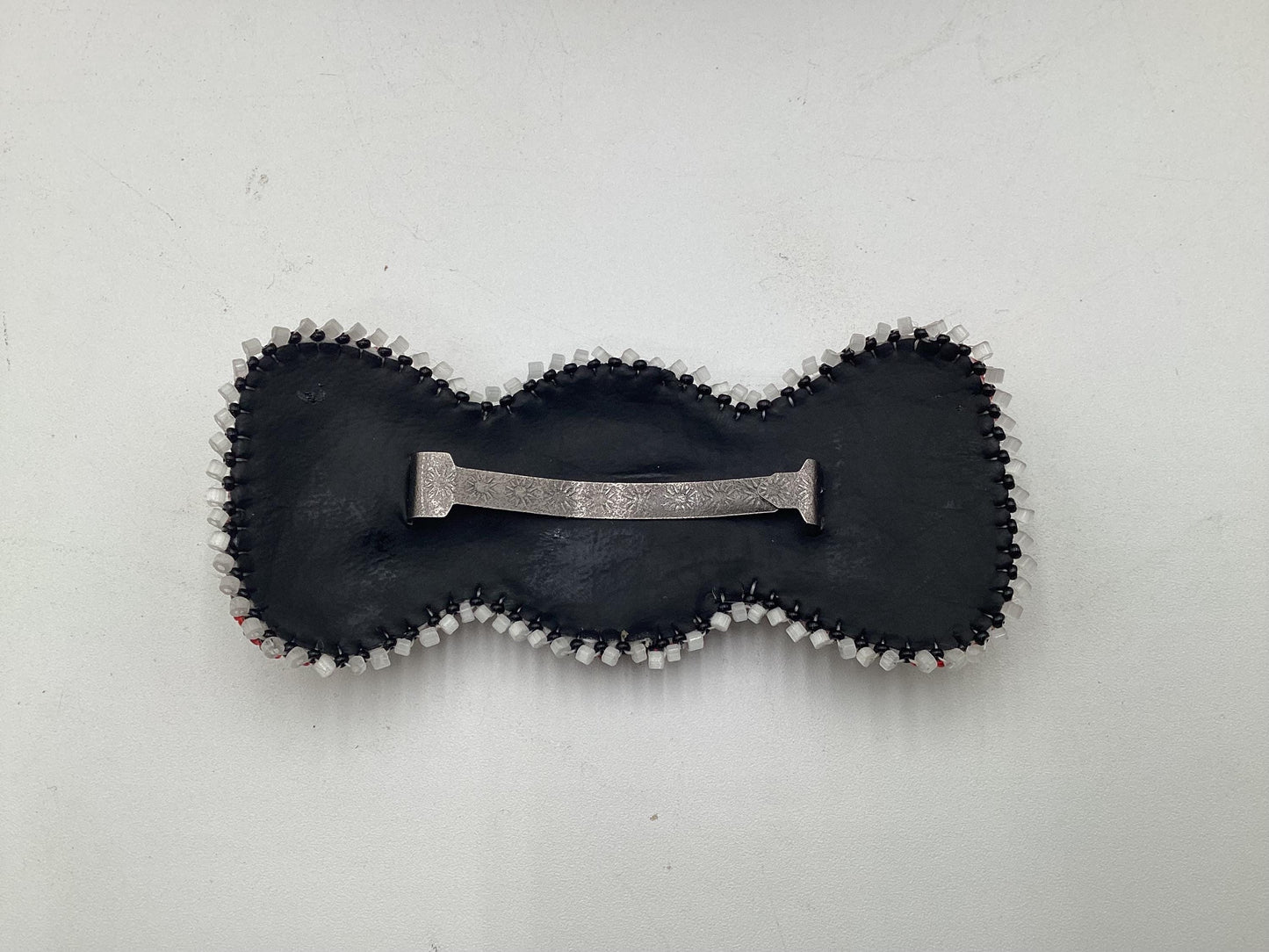 Red Hand Design Hair Barrette Ojibwe/Traditional