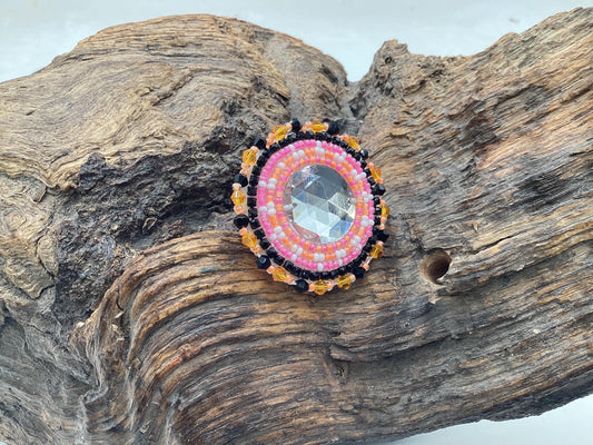 Beautiful Beaded Ring - Ojibwe/Anishinaabe made - Free Shipping
