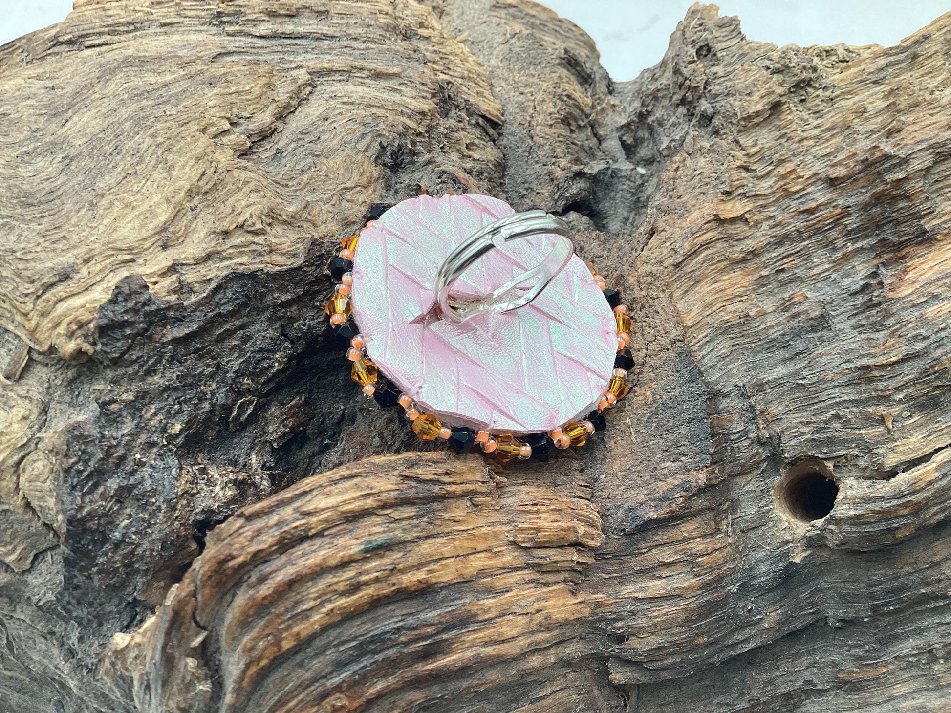 Beautiful Beaded Ring - Ojibwe/Anishinaabe made - Free Shipping