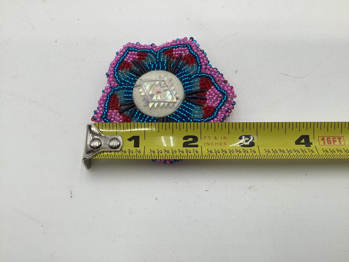 Hand Beaded Flower Hair Barrette – Ojibwe Anishinaabe Artisan Design
