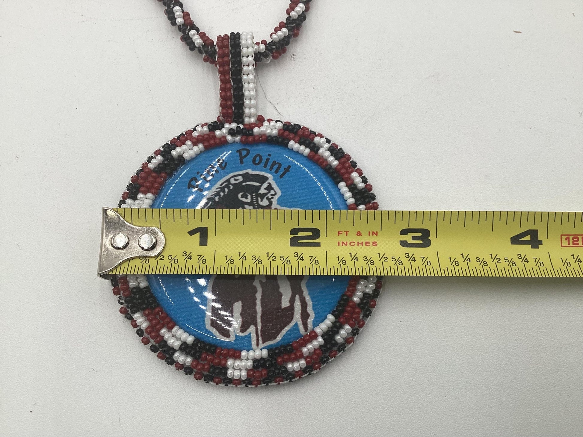 Hand Beaded Pine Point Love Medallion Necklace – Anishinaabe Ojibwe Artisan Made