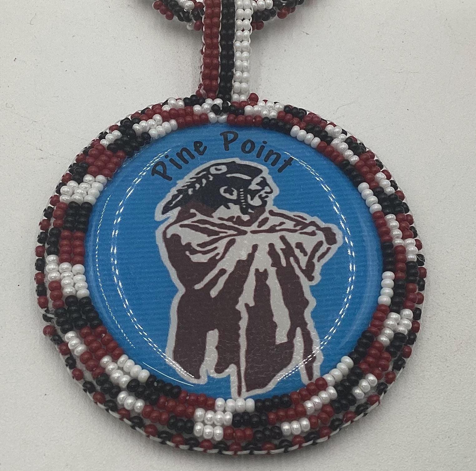 Hand Beaded Pine Point Love Medallion Necklace – Anishinaabe Ojibwe Artisan Made