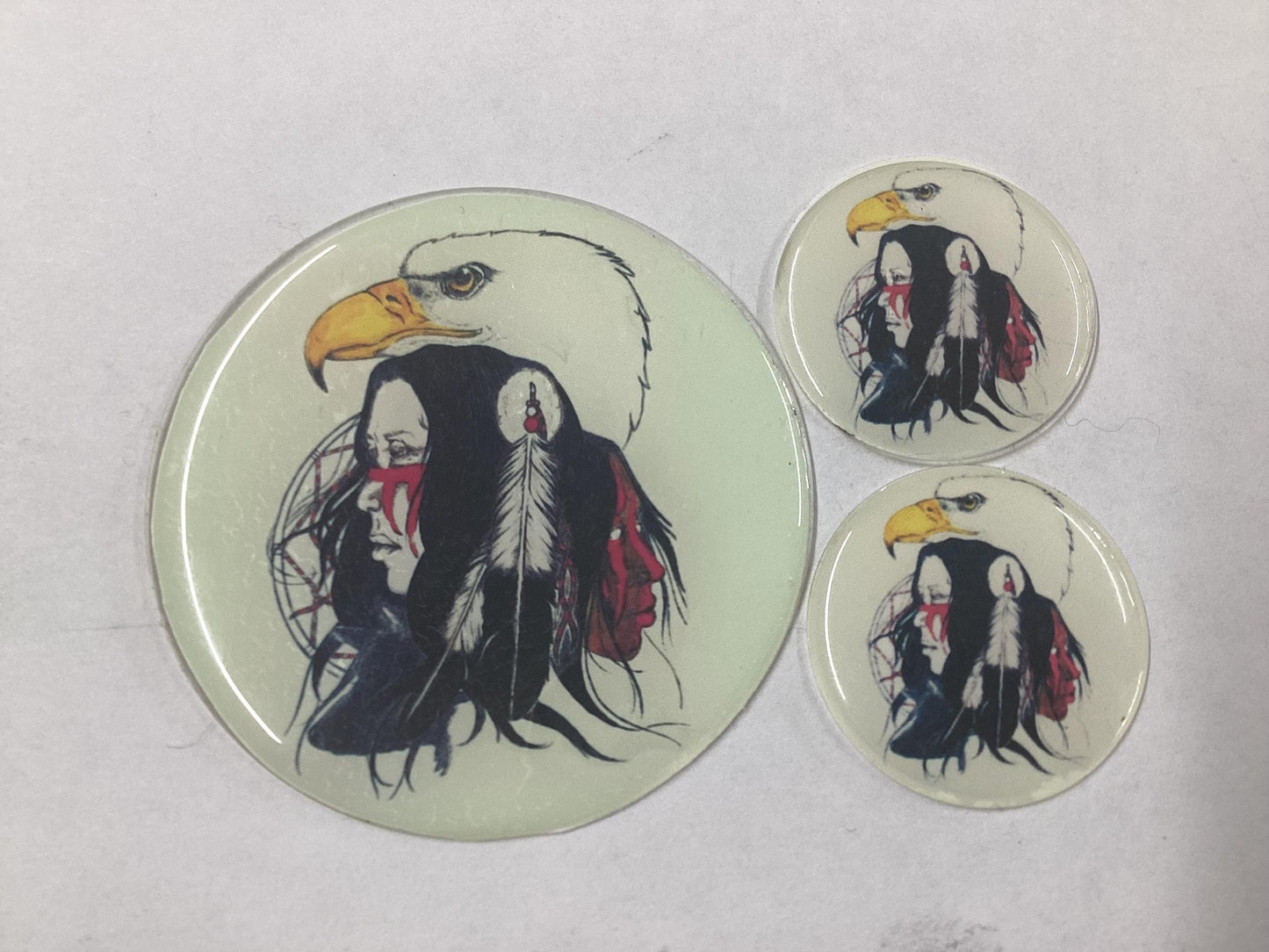 Hand Crafted Epoxy Medallion And Earring Sets - Tribal Artisan Design - 3 Sets Per Order