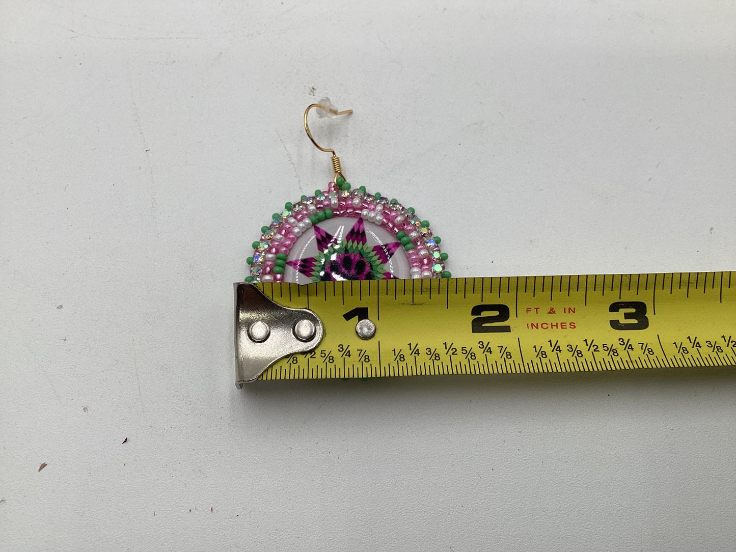 Bear Claw Hand Beaded Earrings: Anishinaabe/Ojibwe Beadwork