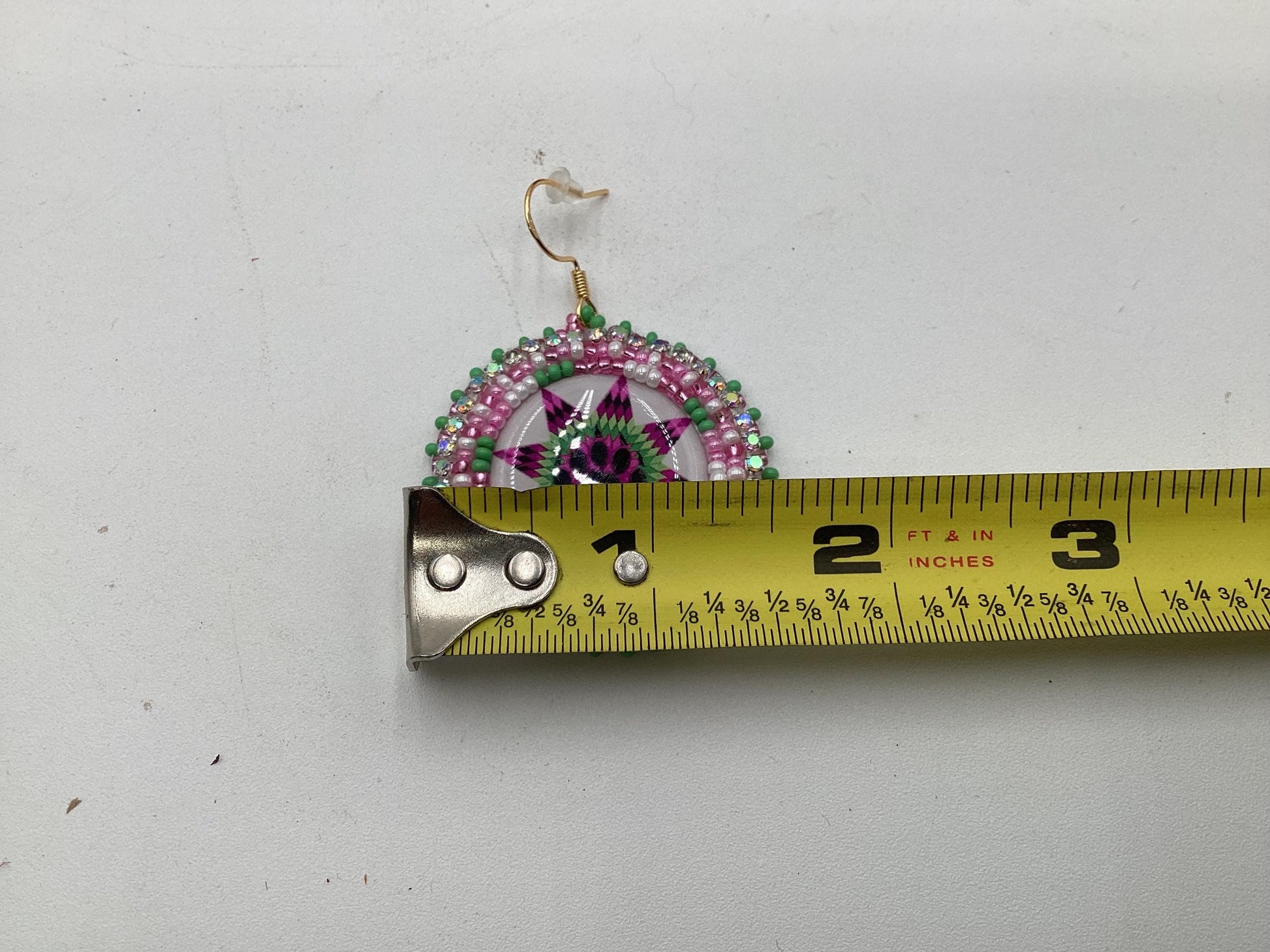 Bear Claw Hand Beaded Earrings: Anishinaabe/Ojibwe Beadwork