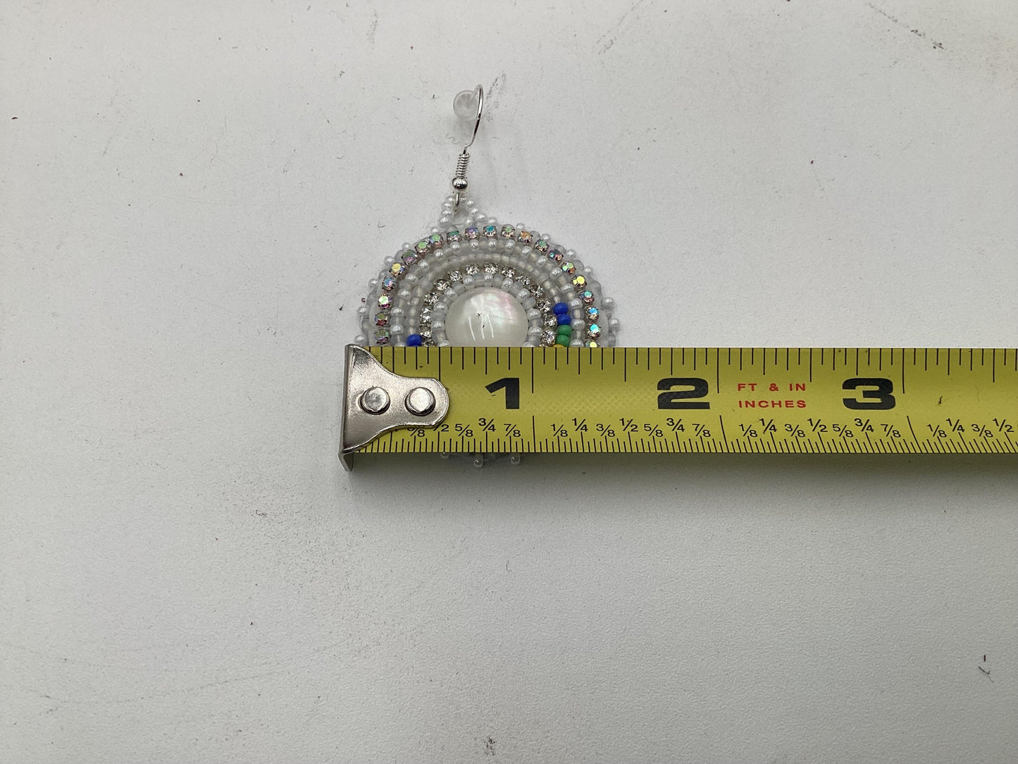 Meringue Clouds Hand Beaded Earrings: Anishinaabe/Ojibwe Beadwork