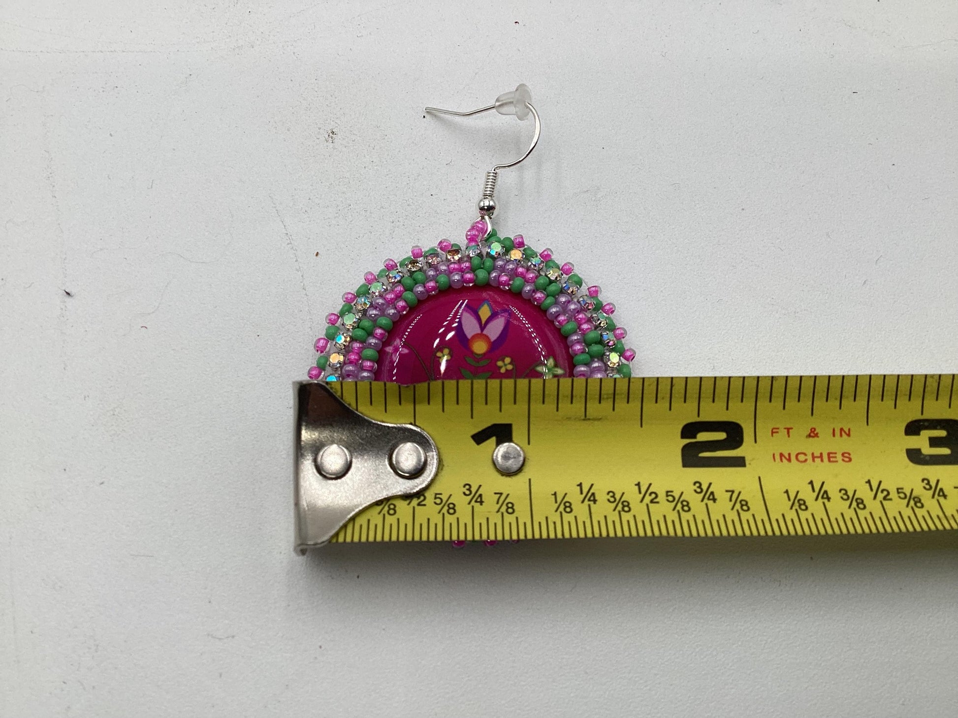 Hand Beaded Floral Earrings: Anishinaabe/Ojibwe Beadwork