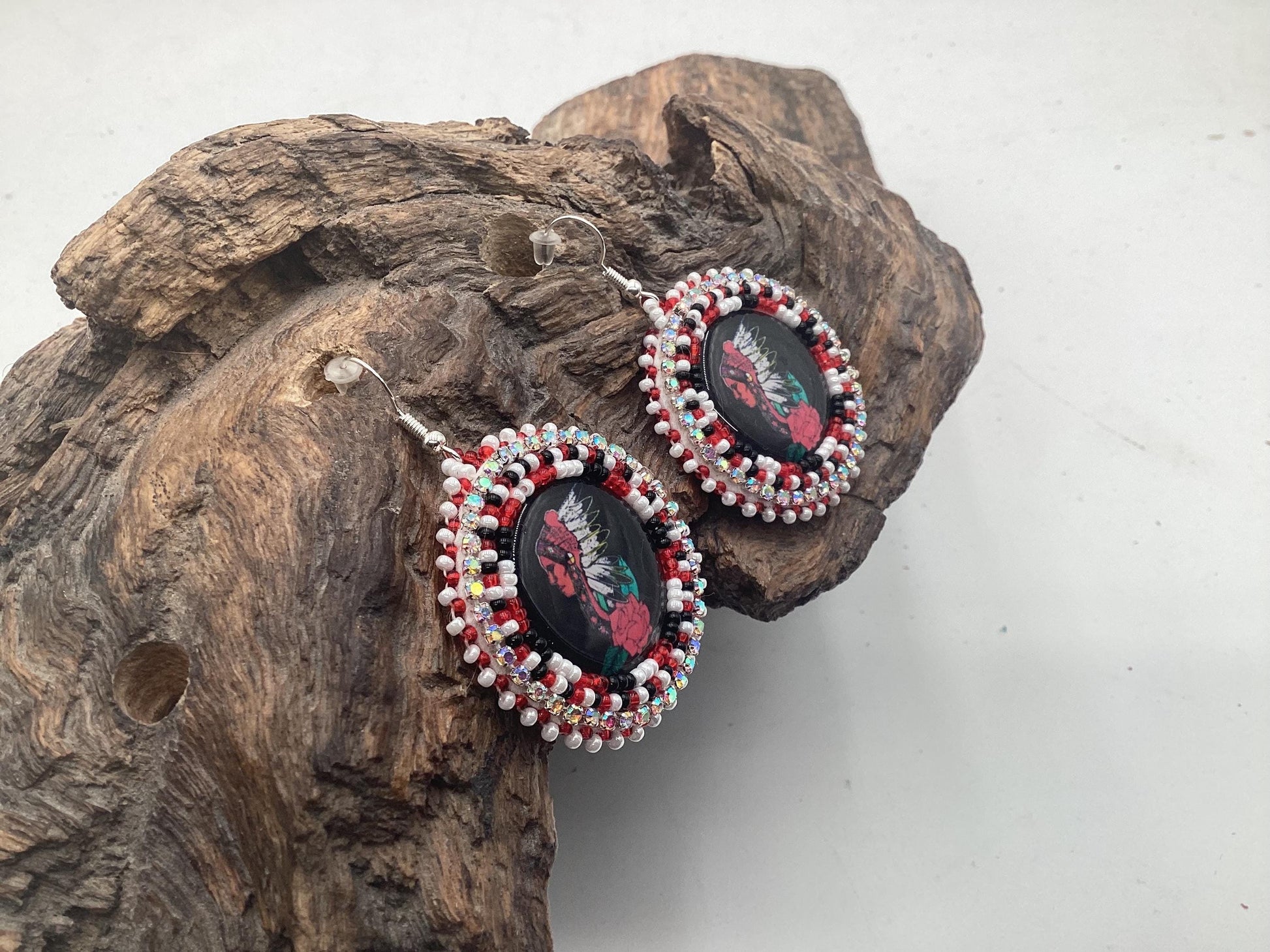 Hand Beaded Indigenous Earrings: Anishinaabe/Ojibwe Beadwork