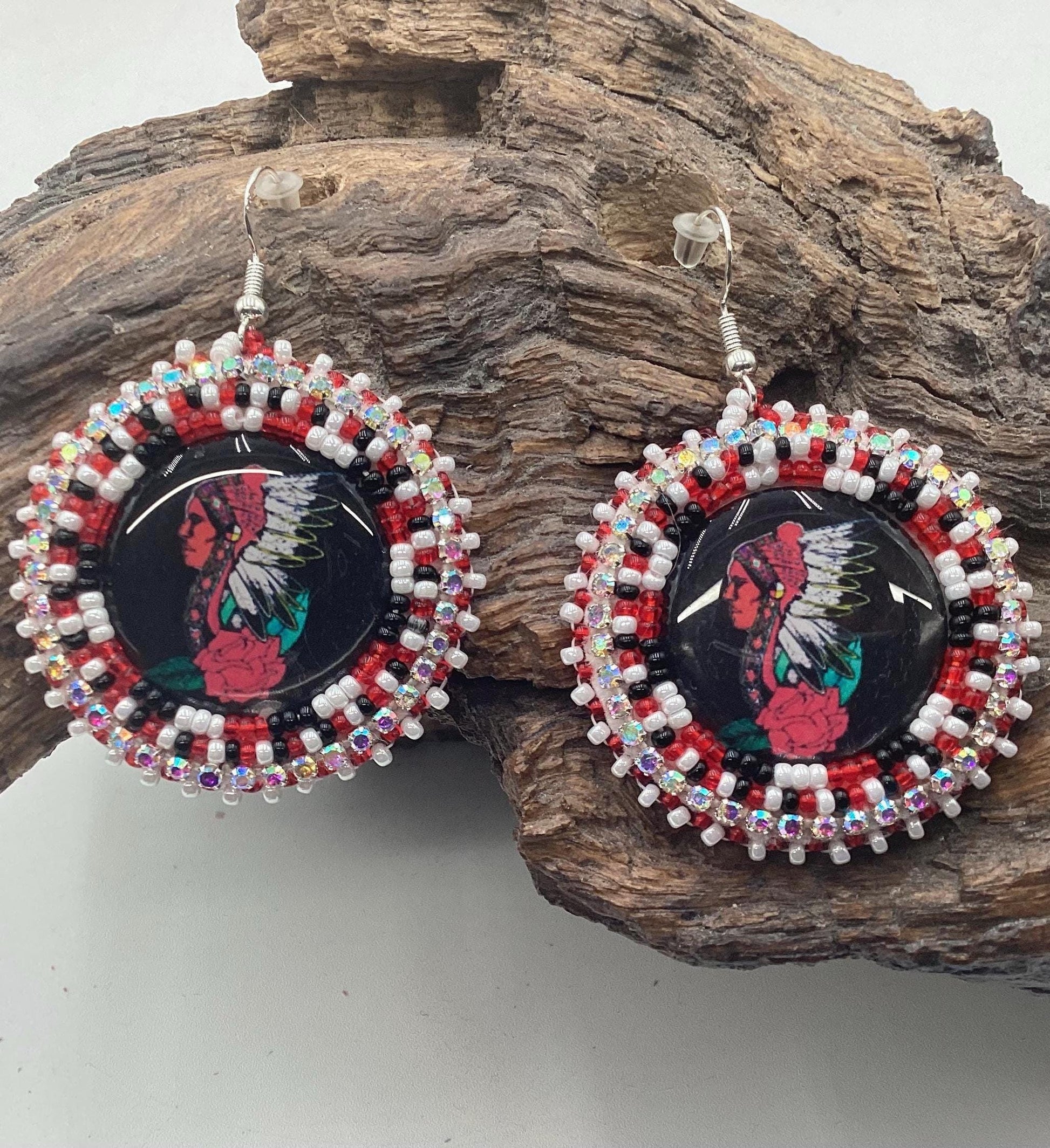 Hand Beaded Indigenous Earrings: Anishinaabe/Ojibwe Beadwork