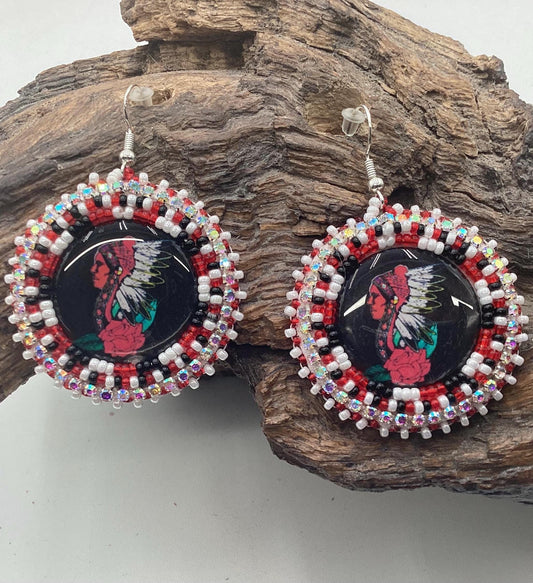 Hand Beaded Indigenous Earrings: Anishinaabe/Ojibwe Beadwork
