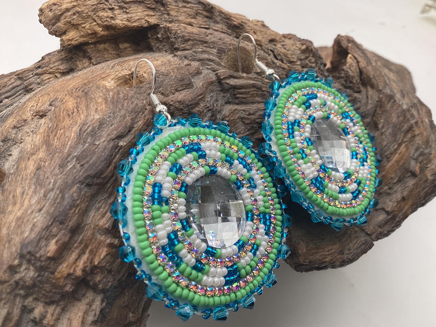 Hand Beaded Earrings: Anishinaabe/Ojibwe Beadwork