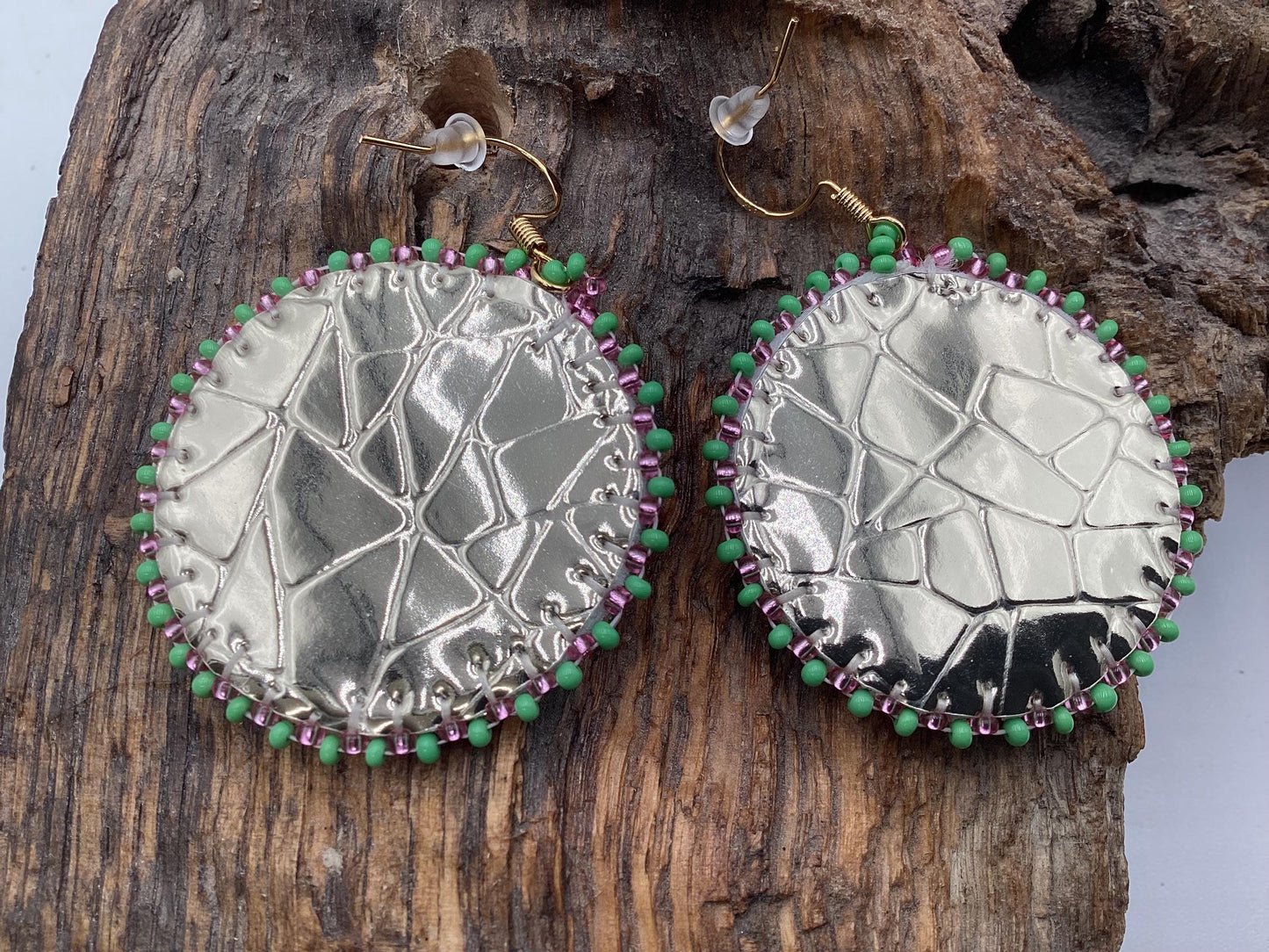 Bear Claw Hand Beaded Earrings: Anishinaabe/Ojibwe Beadwork