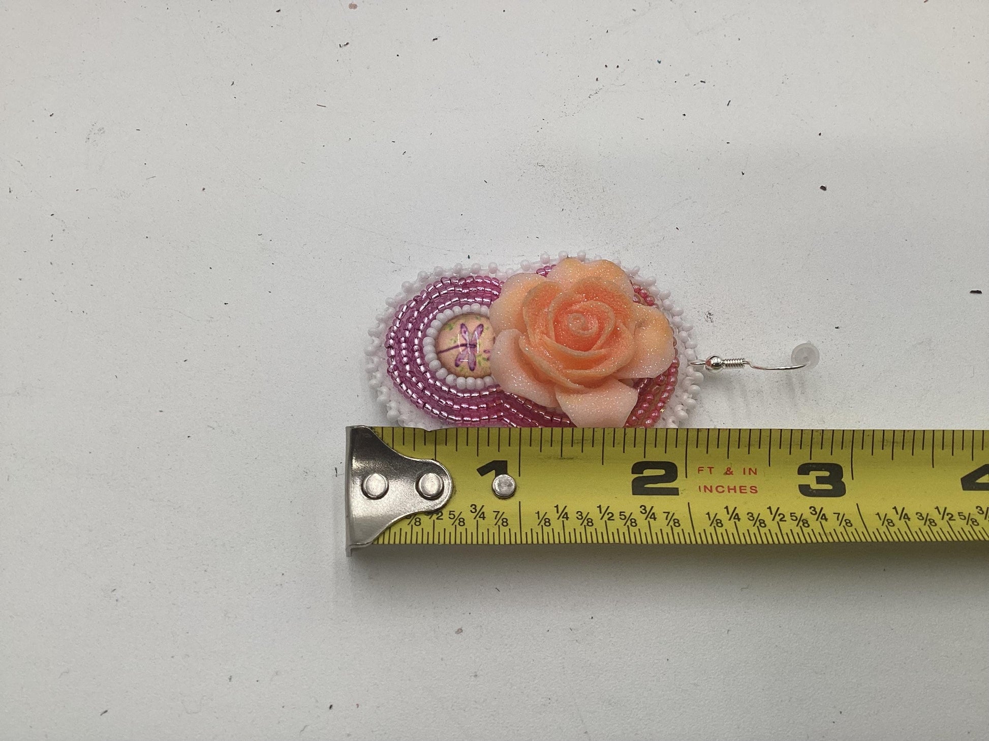 Hand Beaded Double-Centered Flower Earrings: Anishinaabe/Ojibwe Beadwork