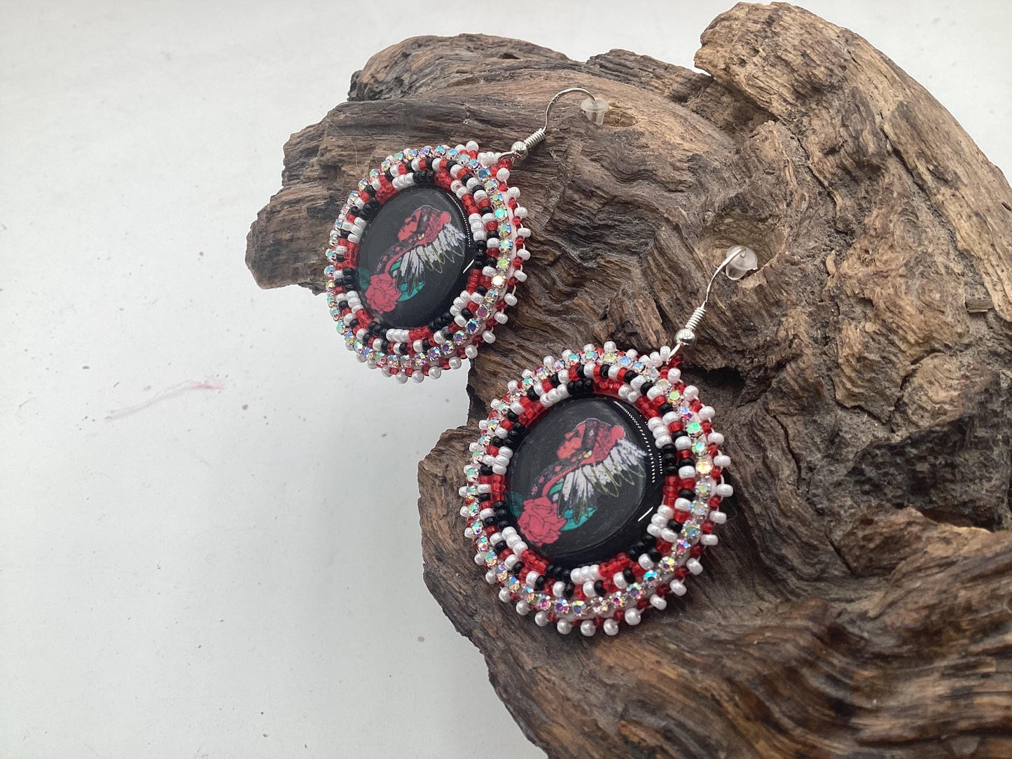 Hand Beaded Indigenous Earrings: Anishinaabe/Ojibwe Beadwork