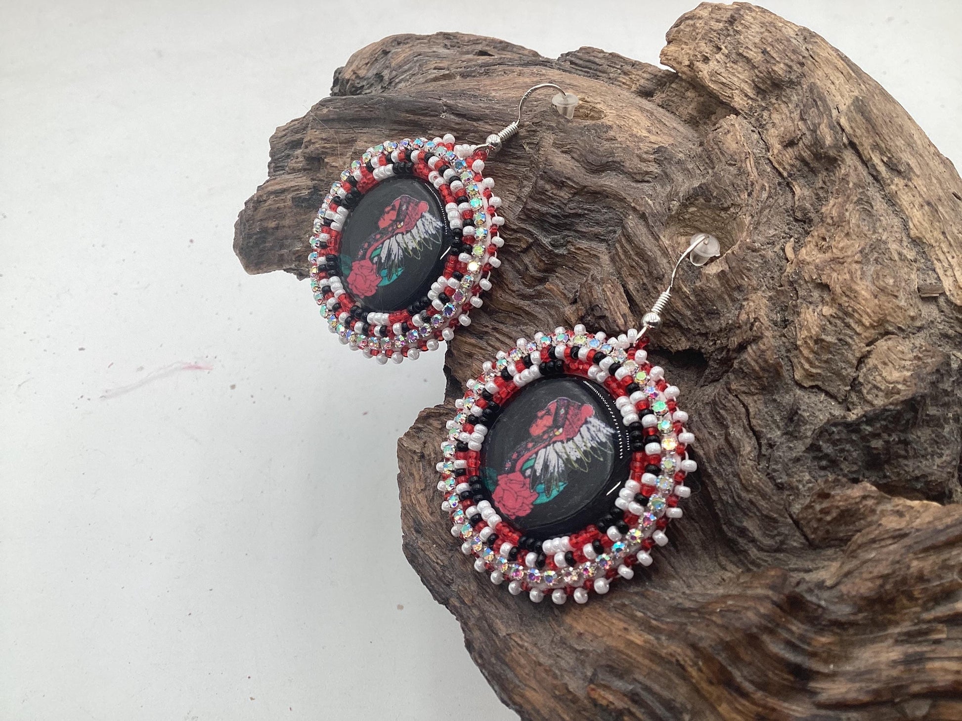 Hand Beaded Indigenous Earrings: Anishinaabe/Ojibwe Beadwork