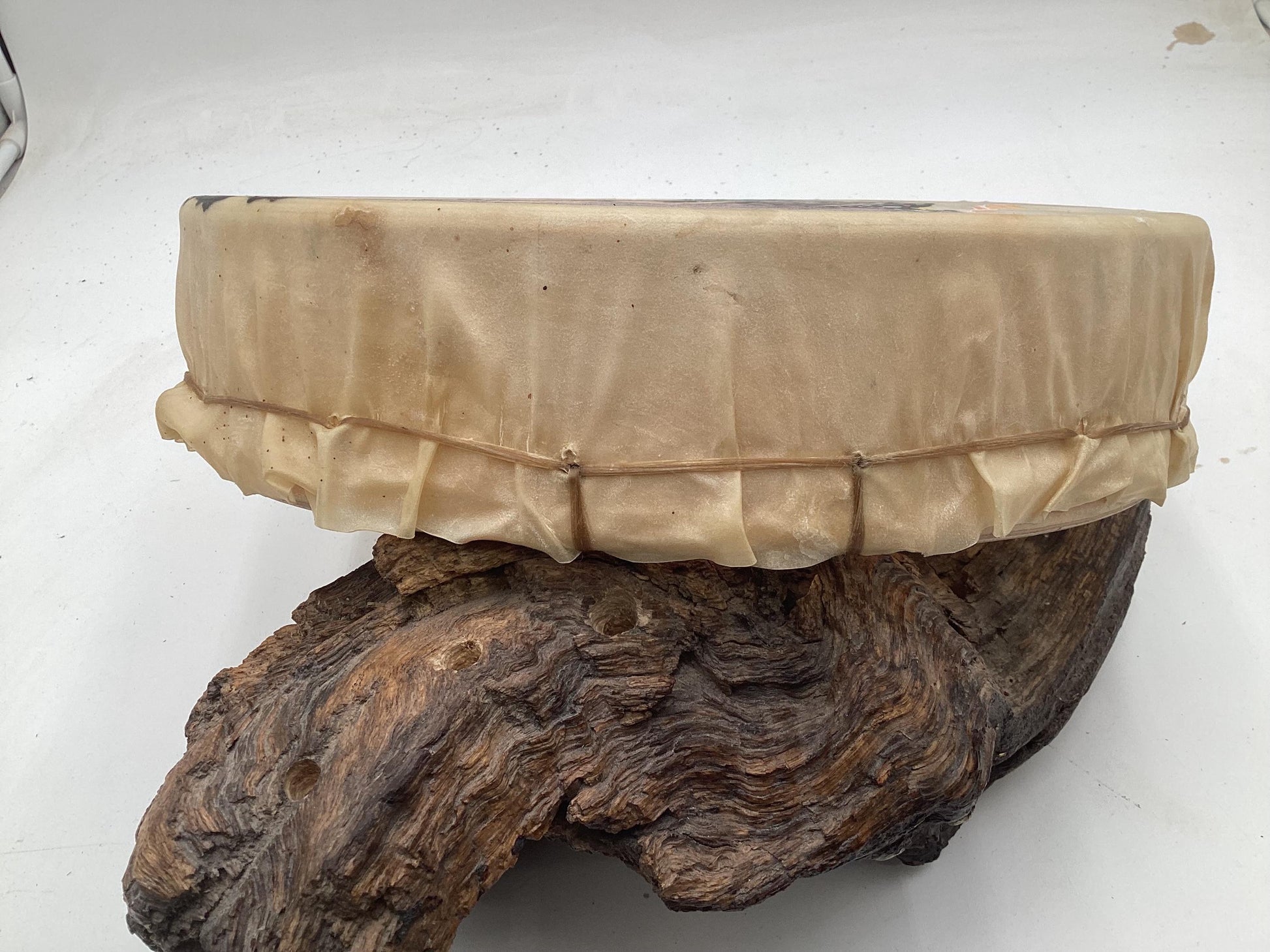 Handmade Leather Drum with Painted Eagle – Anishinaabe/Ojibwe Made