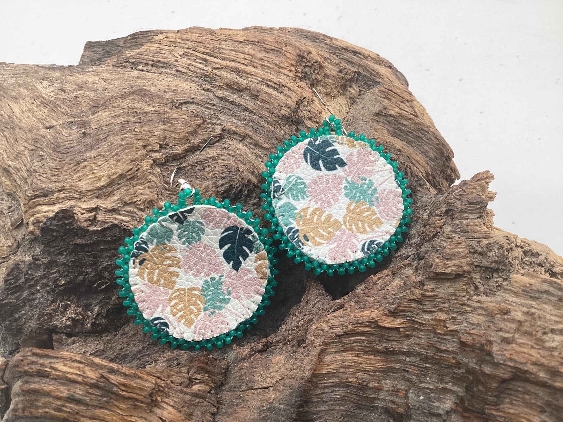 Hand-Beaded Reflective Earrings - Ojibwe/Anishinaabe Made