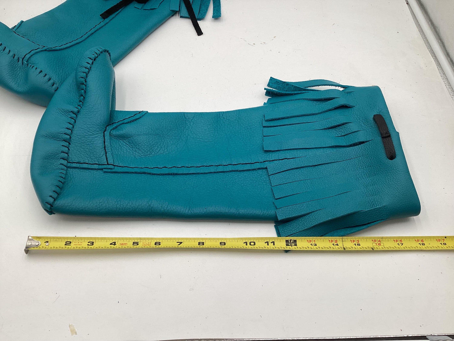 Anishinaabe Ojibwe Handmade Blue Leather Moccasin Boots –