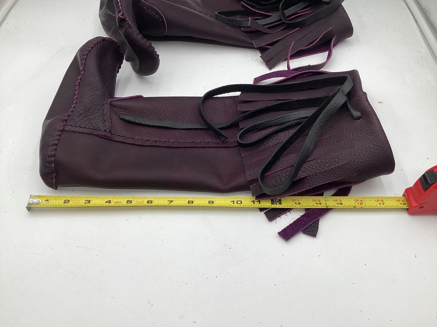 Anishinaabe Ojibwe Handmade Purple Leather Moccasin Boots –
