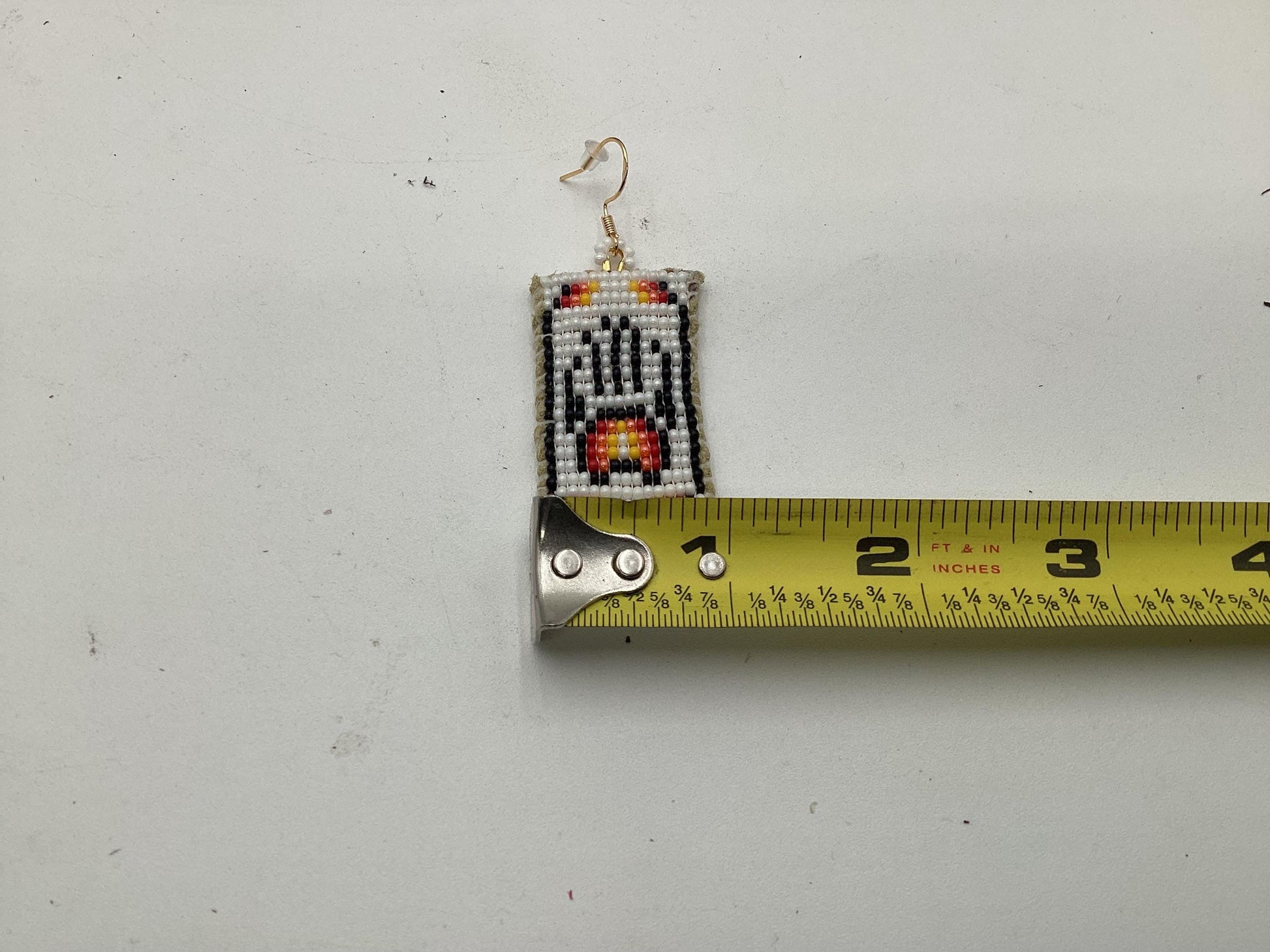 Bear Claw Hand Beaded Earrings: Anishinaabe/Ojibwe Beadwork