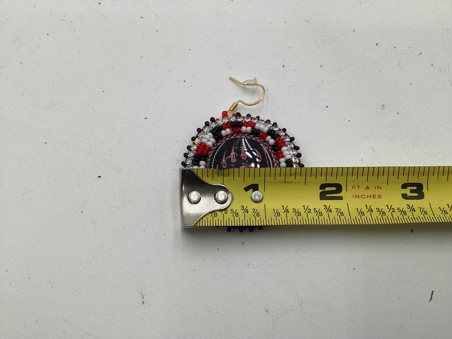Bear Claw Hand Beaded Earrings: Anishinaabe/Ojibwe Beadwork