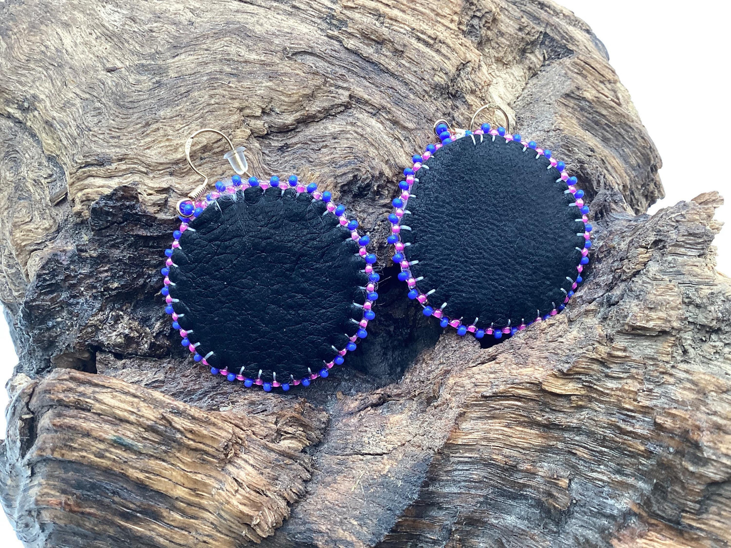 Bear Claw Hand Beaded Earrings: Anishinaabe/Ojibwe Beadwork
