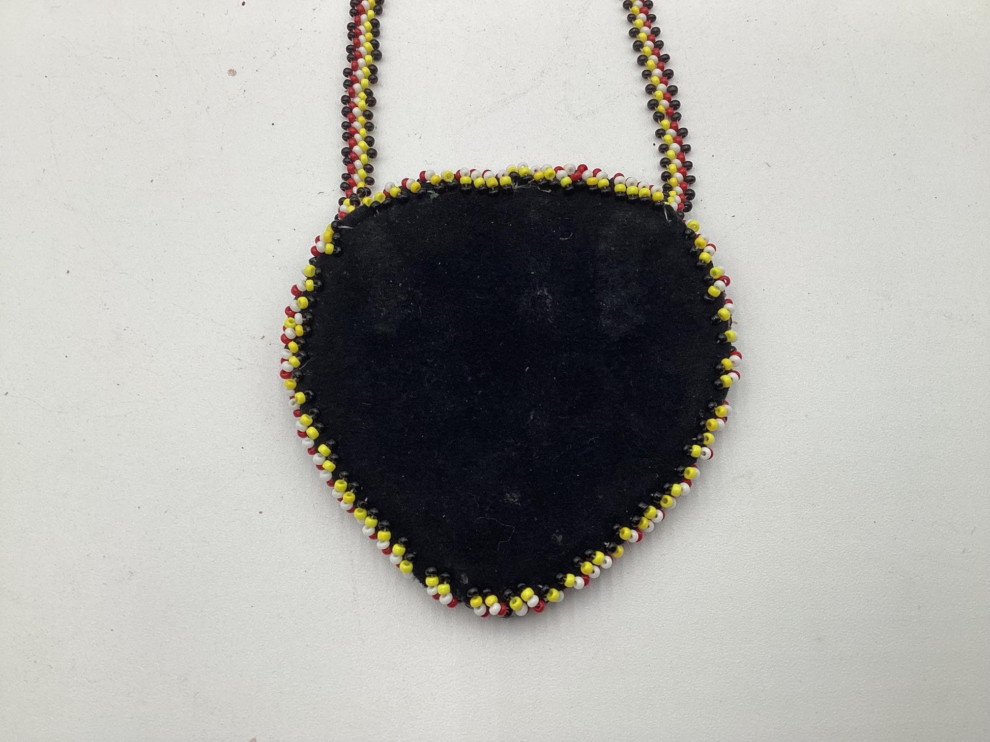 Hand Beaded Medicine Wheel Colored Heart Medallion Necklace – Anishinaabe Ojibwe Artisan Made