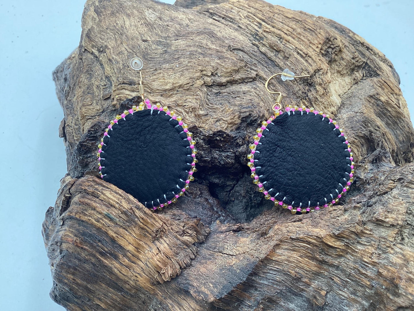 Bear Claw Hand Beaded Earrings: Anishinaabe/Ojibwe Beadwork