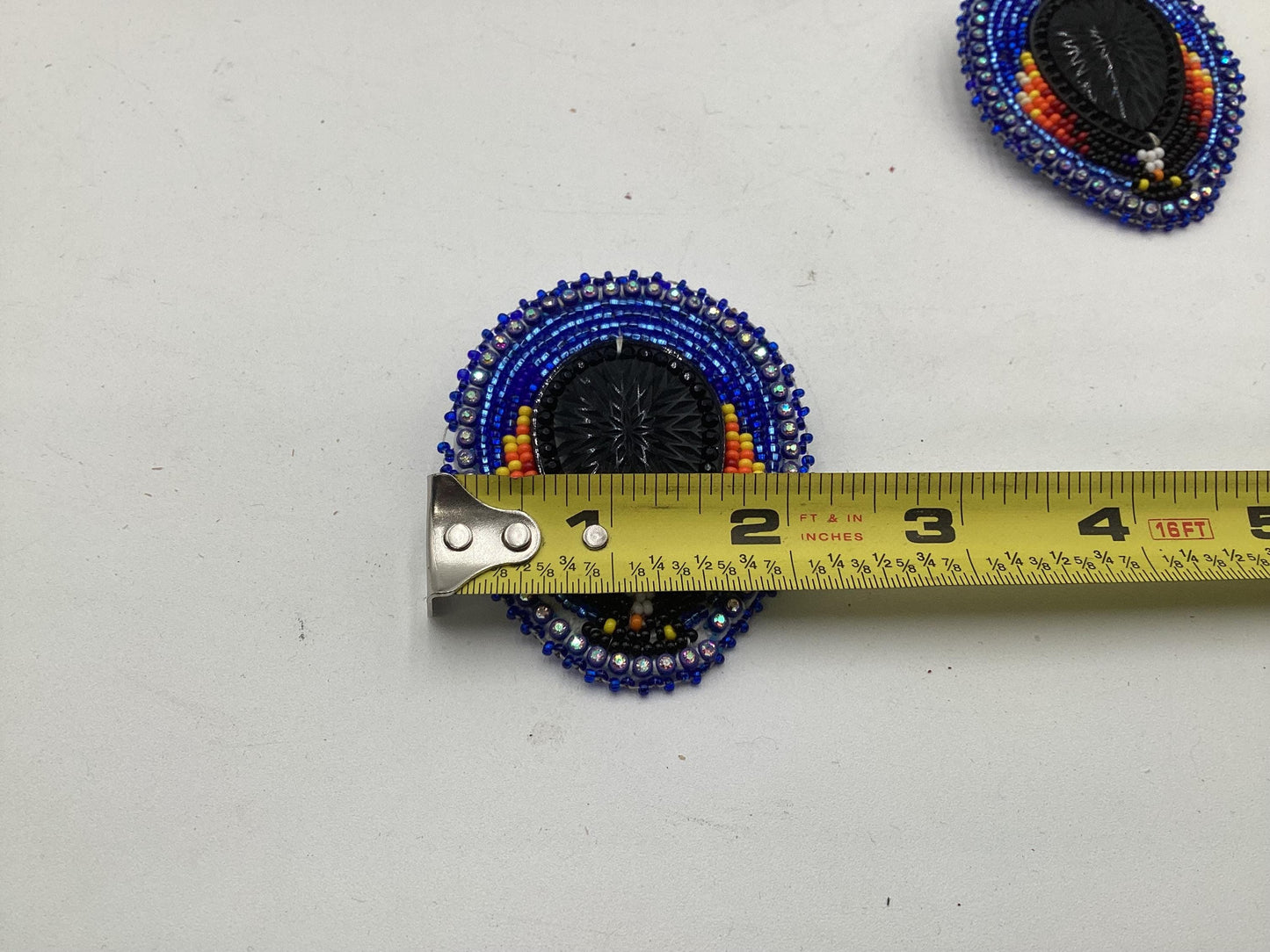 Large Hand Beaded Earrings - Anishinaabe/Ojibwe Beadwork