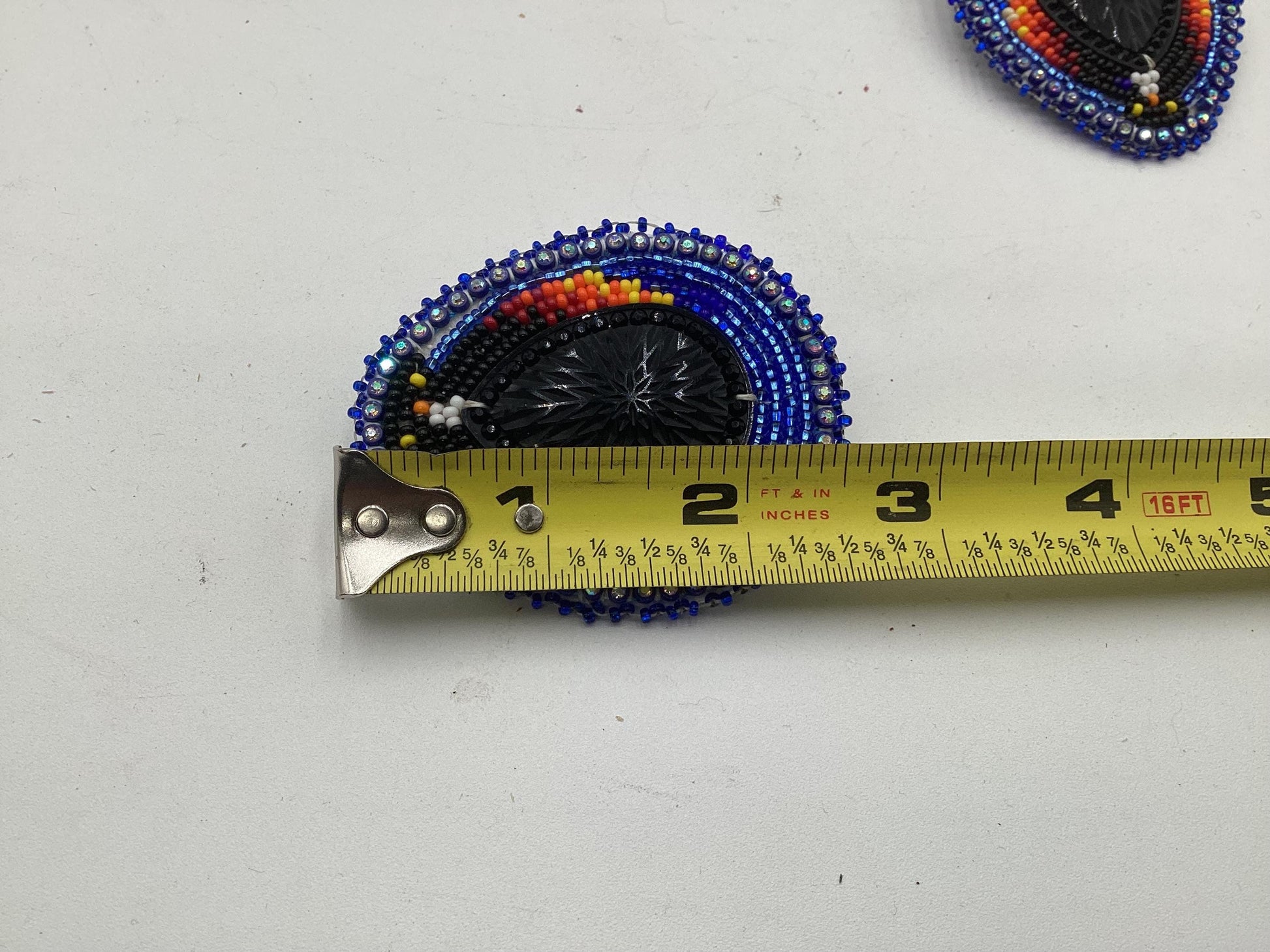 Large Hand Beaded Earrings - Anishinaabe/Ojibwe Beadwork