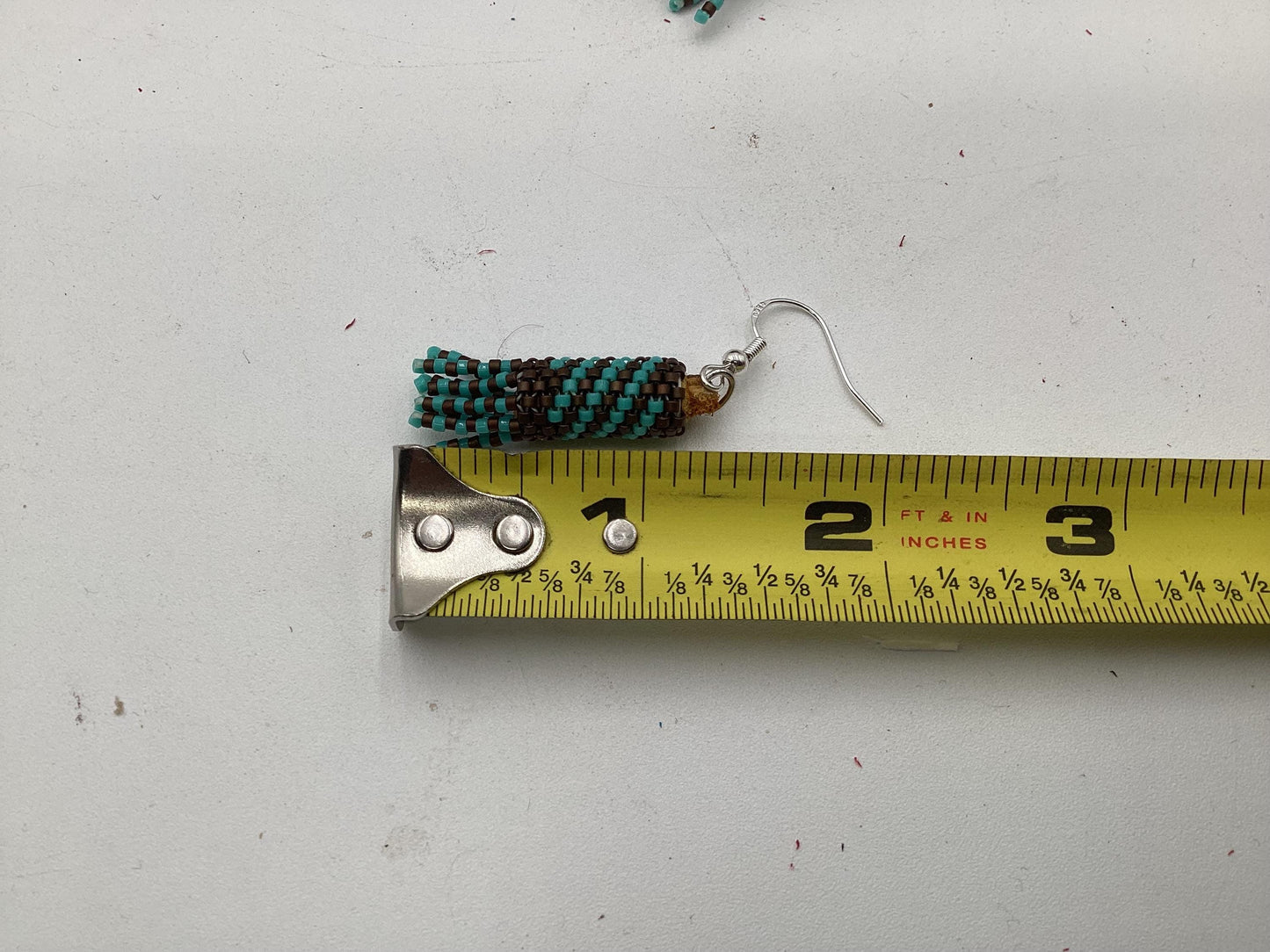 Hand Beaded Peyote Stitch with Fringe Earrings: Anishinaabe/Ojibwe Beadwork