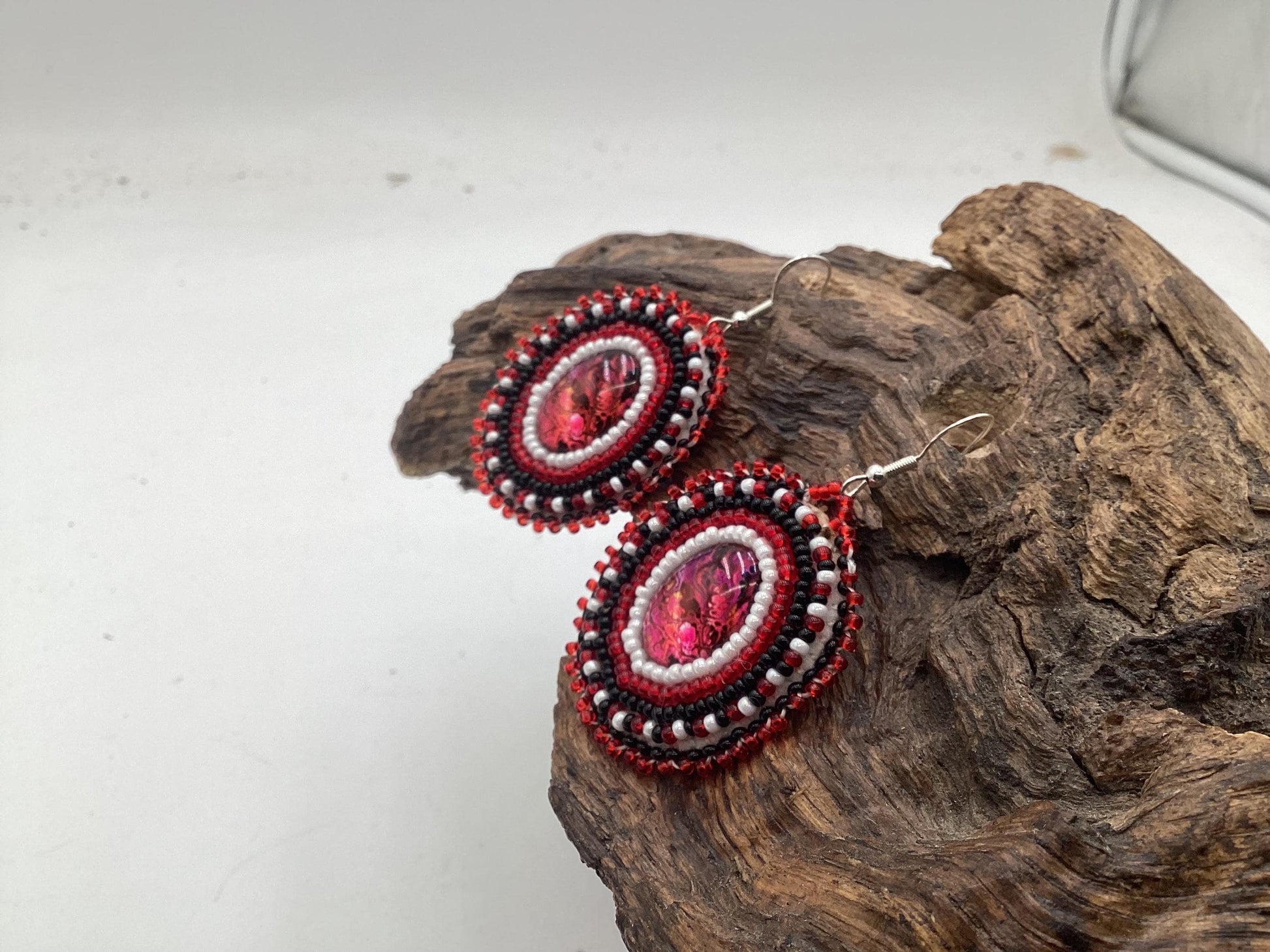 Hand Beaded Earrings: Anishinaabe/Ojibwe Beadwork