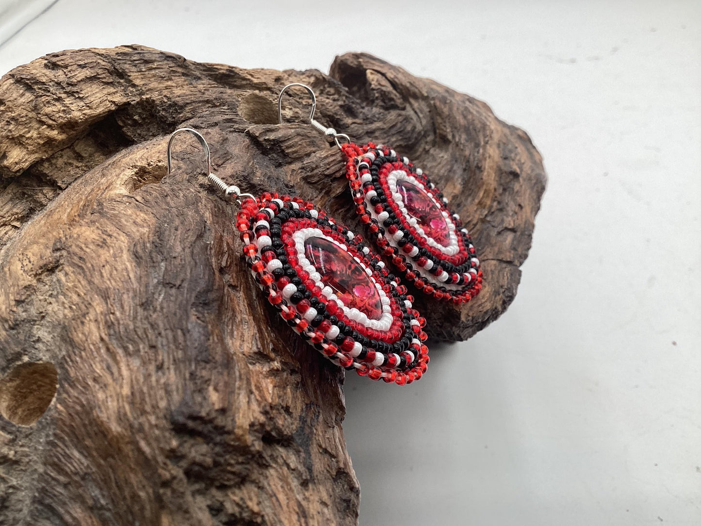 Hand Beaded Earrings: Anishinaabe/Ojibwe Beadwork
