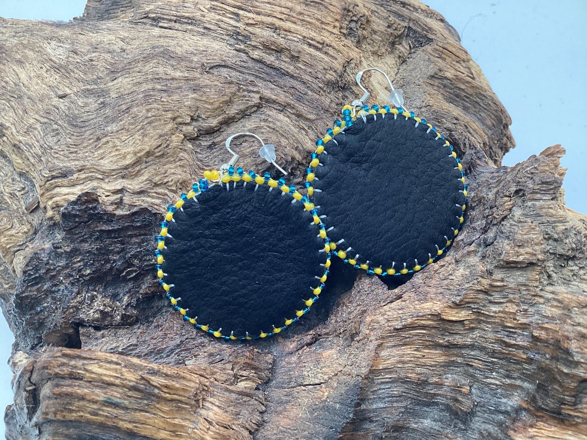 Indigenous Eagle Hand Beaded Earrings: Anishinaabe/Ojibwe Beadwork