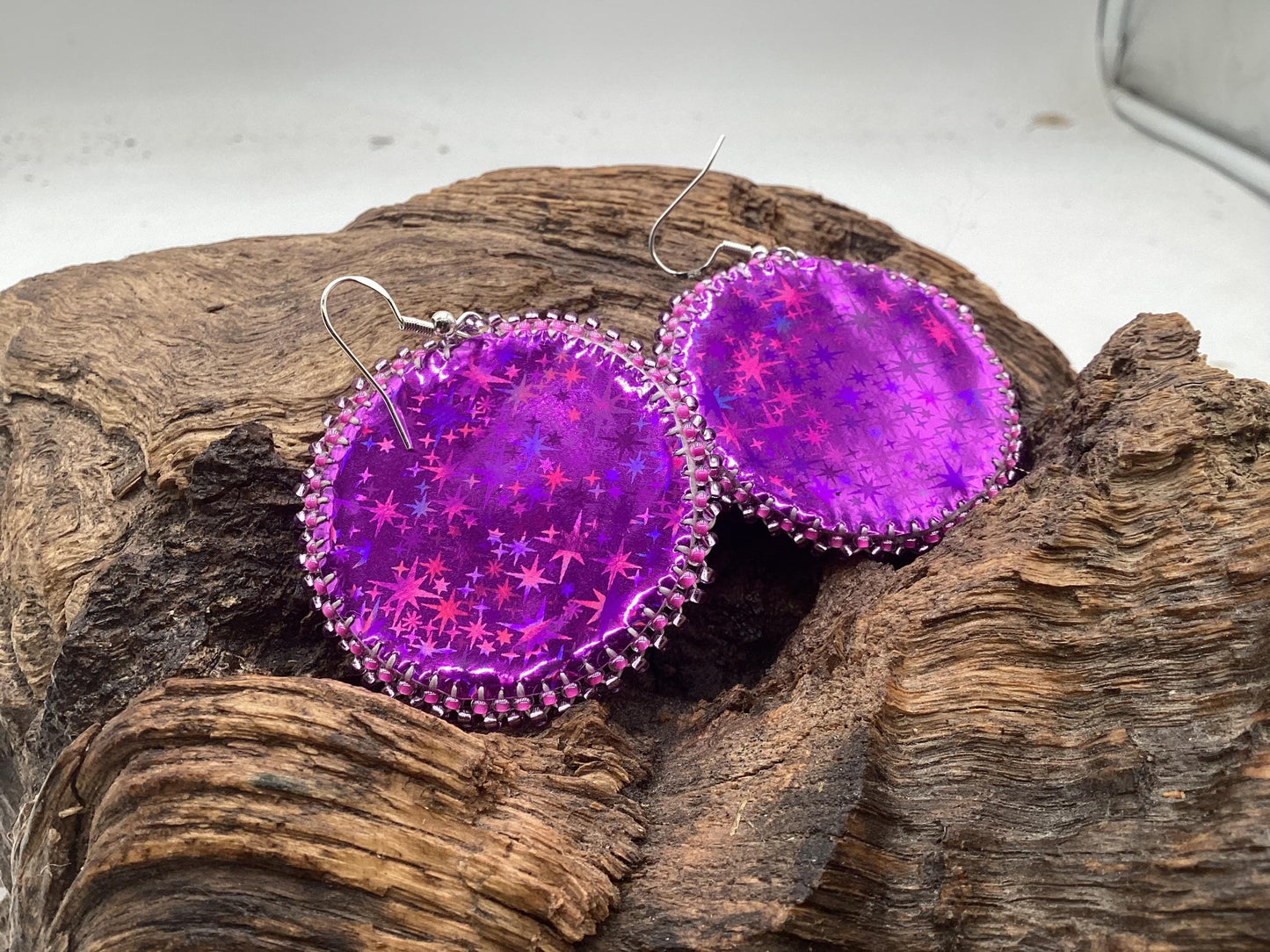 Iridescent Hand Beaded Earrings- Anishinaabe/Ojibwe Beadwork