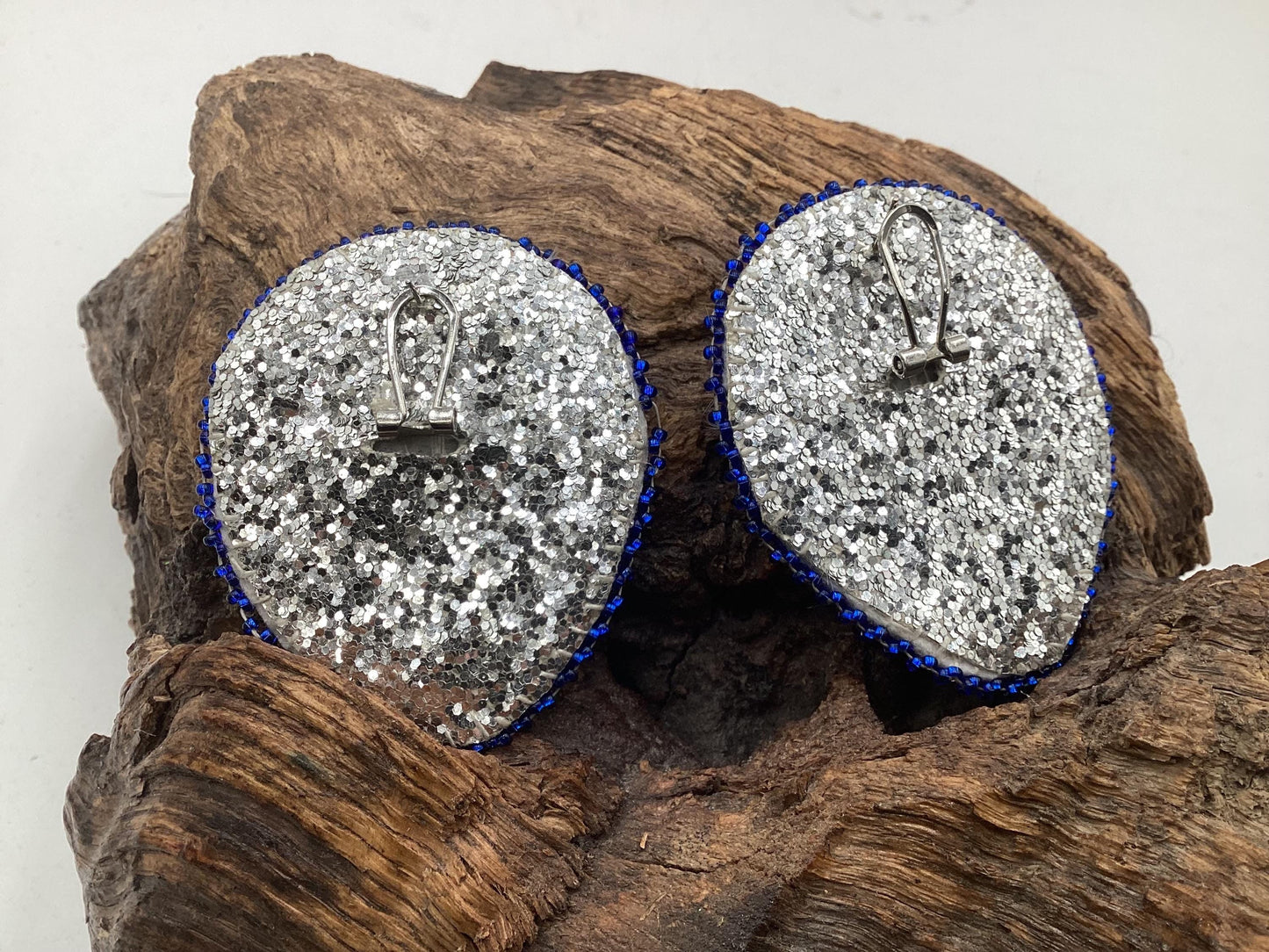 Large Hand Beaded Earrings - Anishinaabe/Ojibwe Beadwork