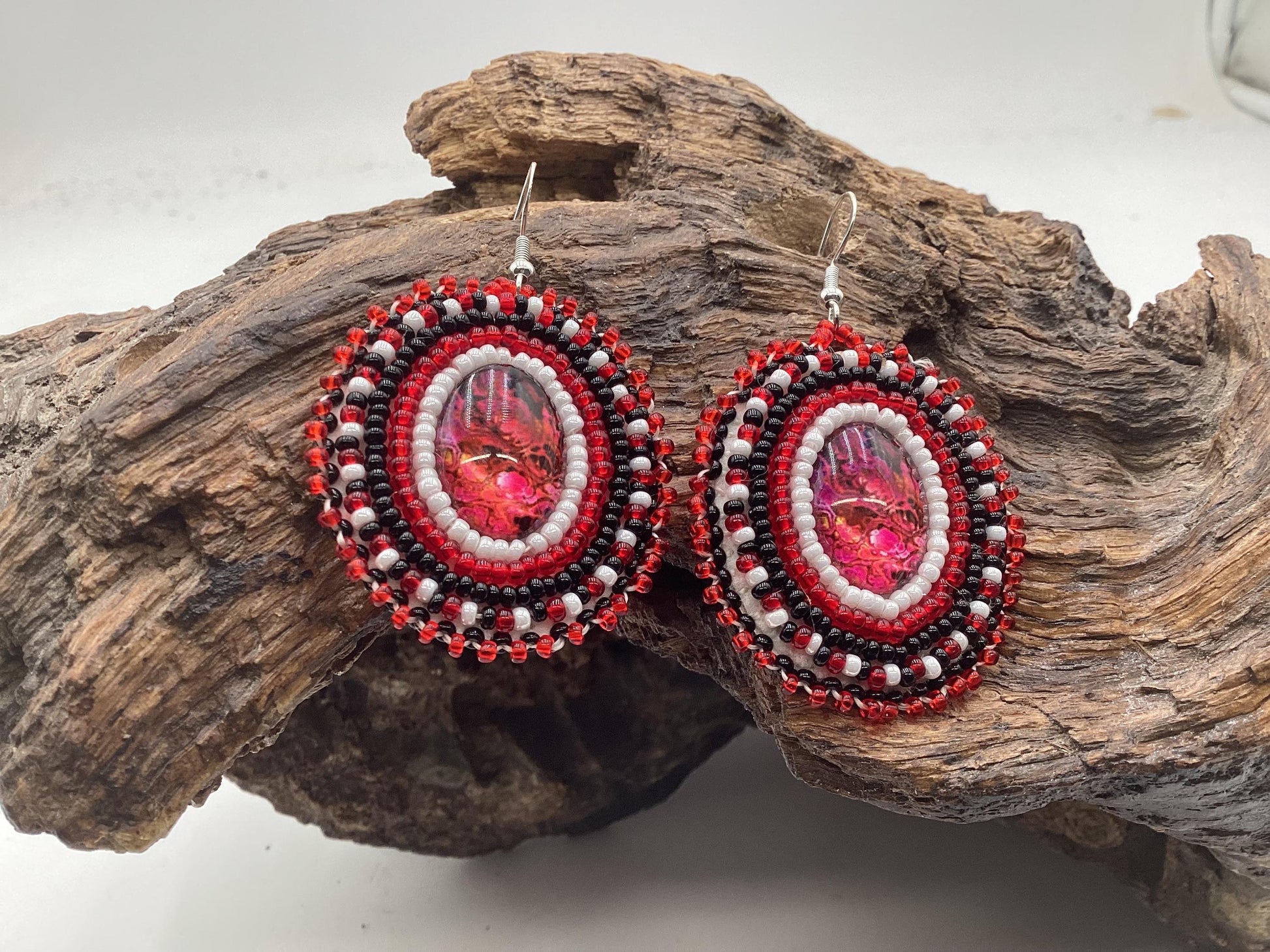 Hand Beaded Earrings: Anishinaabe/Ojibwe Beadwork