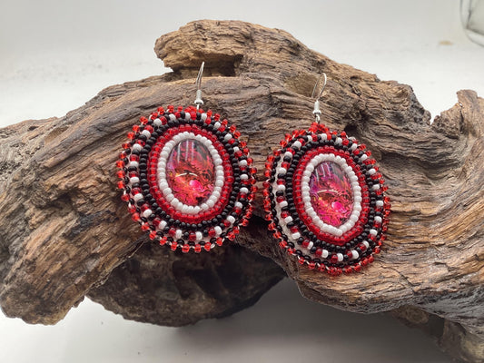 Hand Beaded Earrings: Anishinaabe/Ojibwe Beadwork