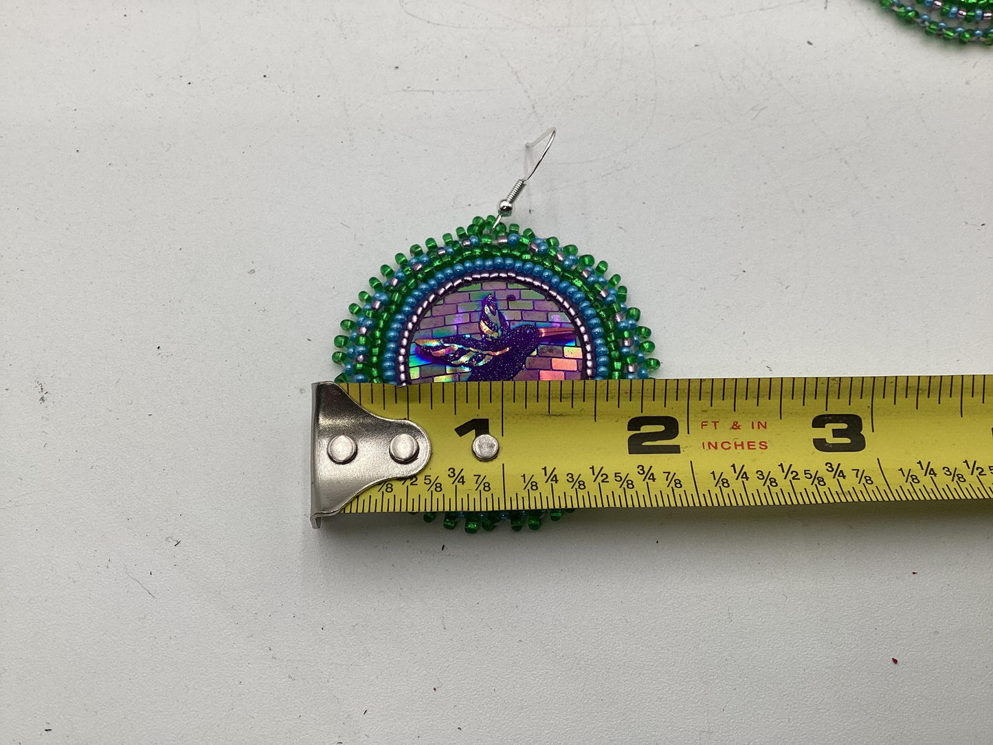 Iridescent Hand Beaded Earrings- Anishinaabe/Ojibwe Beadwork