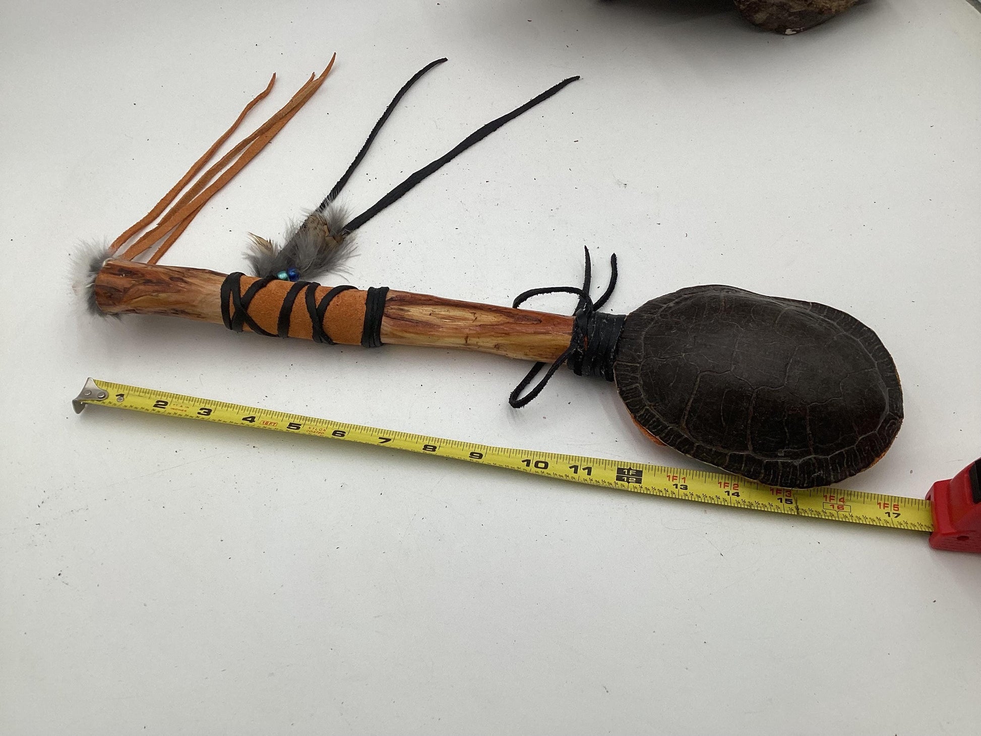 Hand Crafted Turtle Shell Dance Rattle -Ojibwe/Anishinaabe made - Free Shipping
