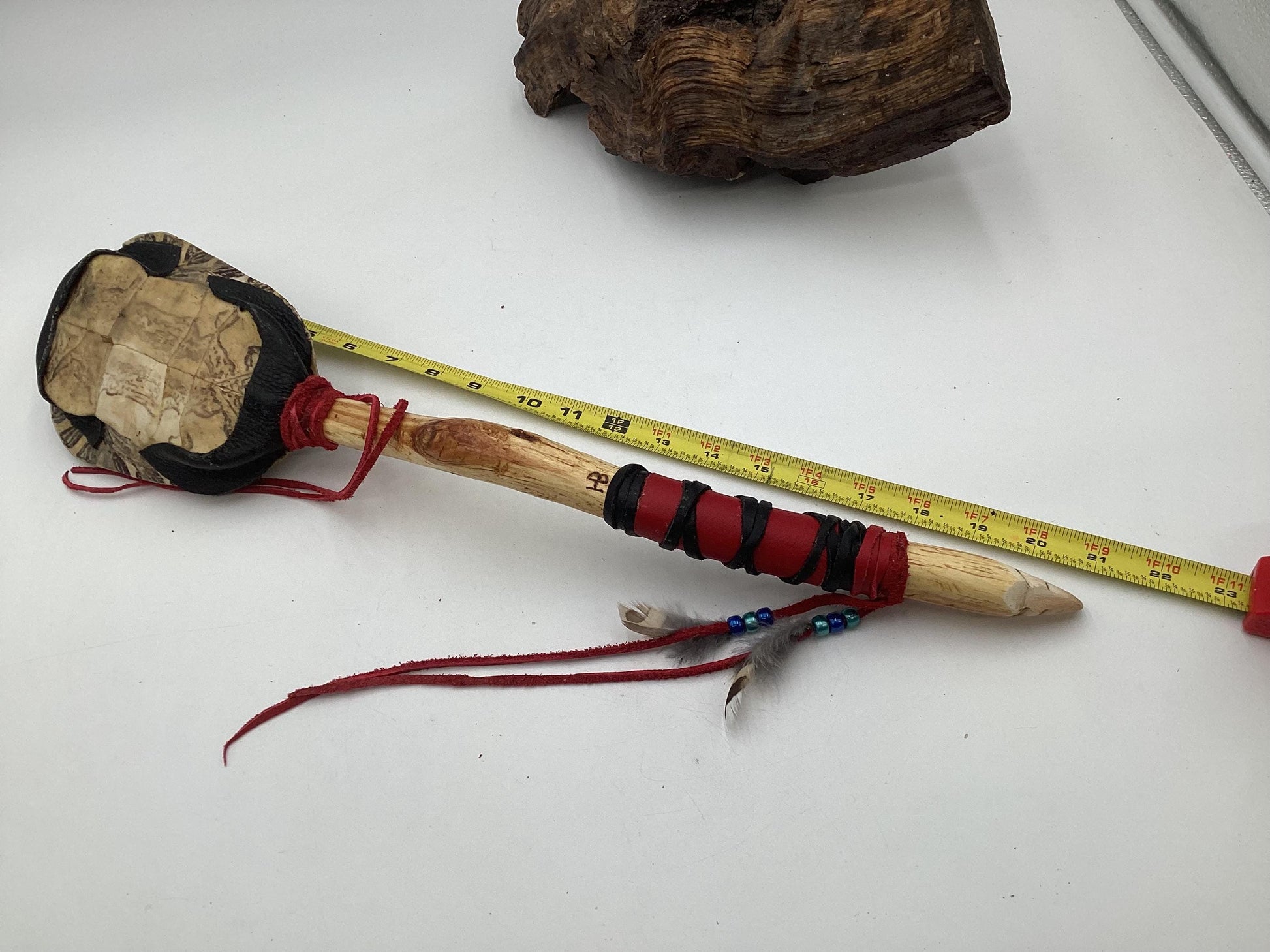 Hand Crafted Turtle Shell Dance Rattle -Ojibwe/Anishinaabe made - Free Shipping
