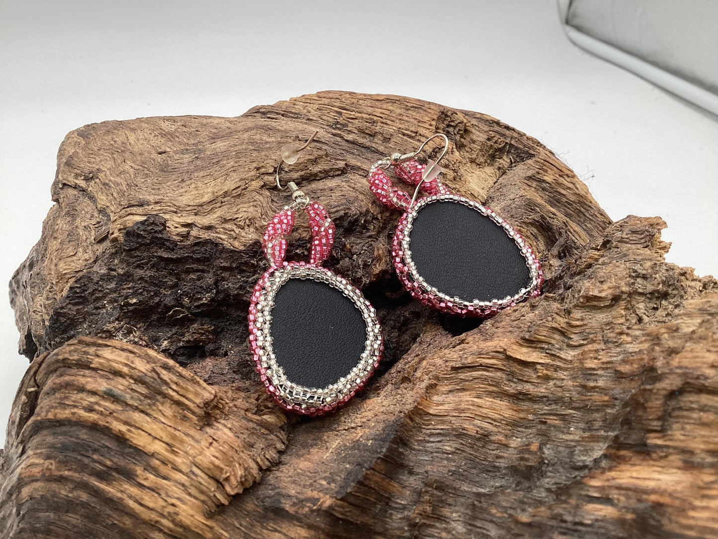 Hand Beaded Earrings: Anishinaabe/Ojibwe Beadwork, Hypoallergenic Hooks