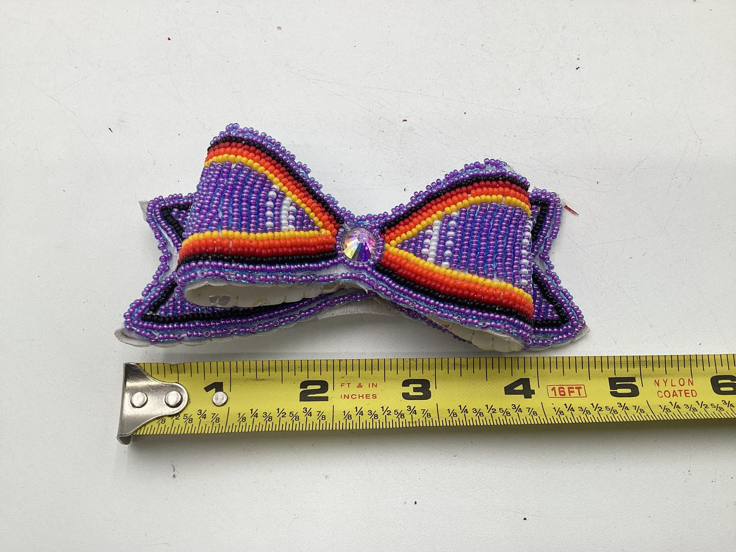 Hand Beaded Hair Bow Barrette - Anishinaabe/Ojibwe Beadwork